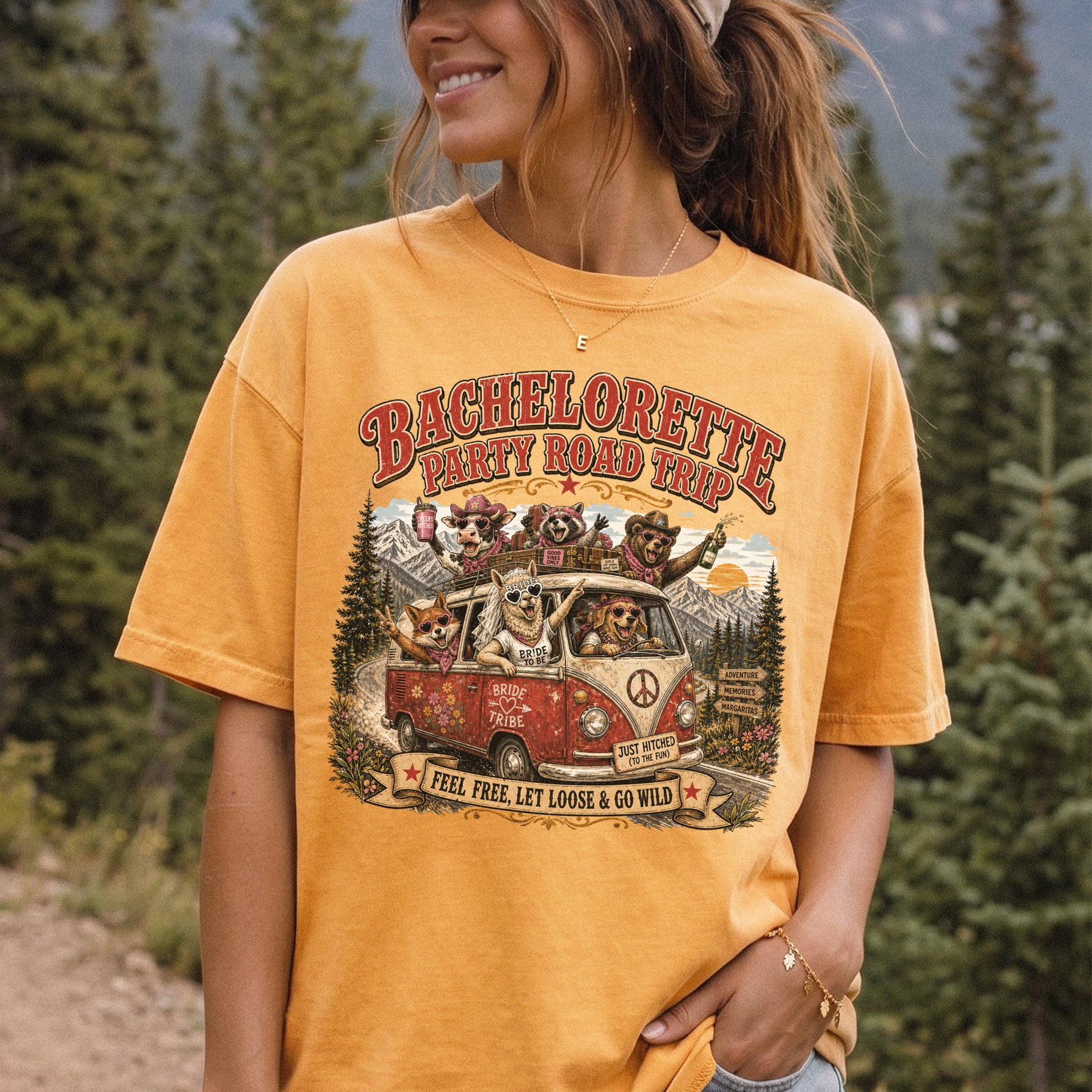 Bachelorette Party Road Trip Comfort Colors Shirt – Retro Comic Bride Tribe Tee
