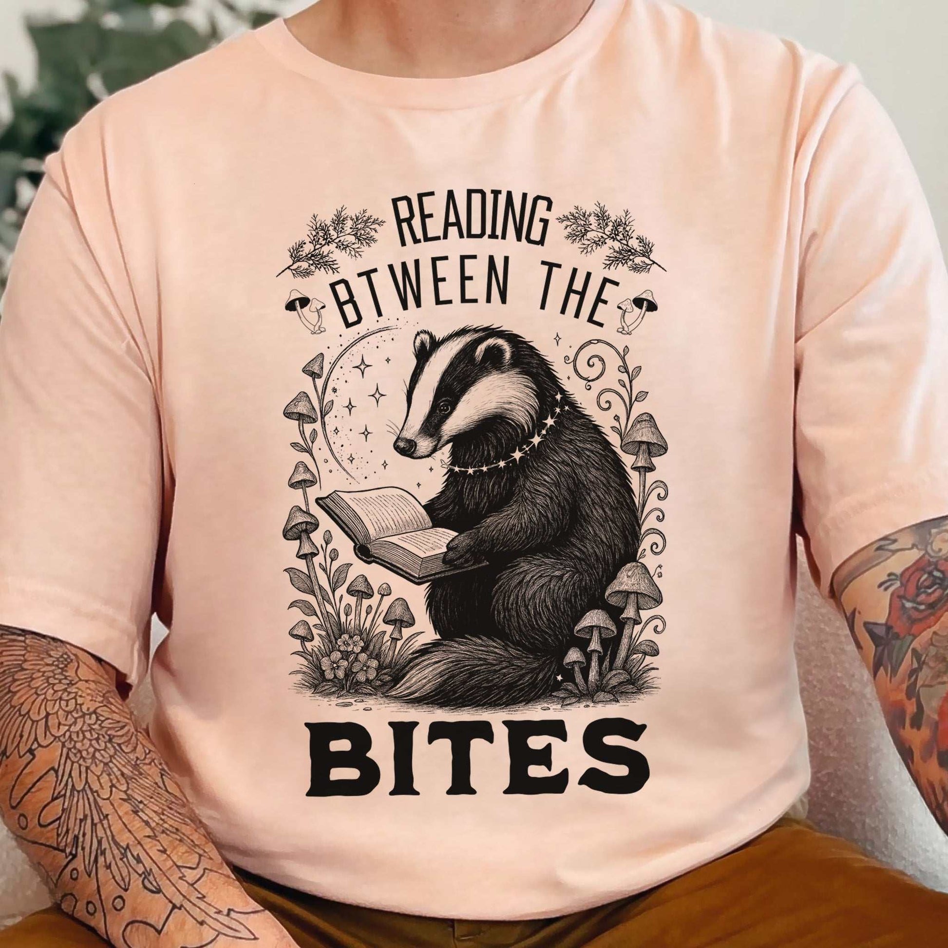 Badger Reading Between the Bites T-Shirt