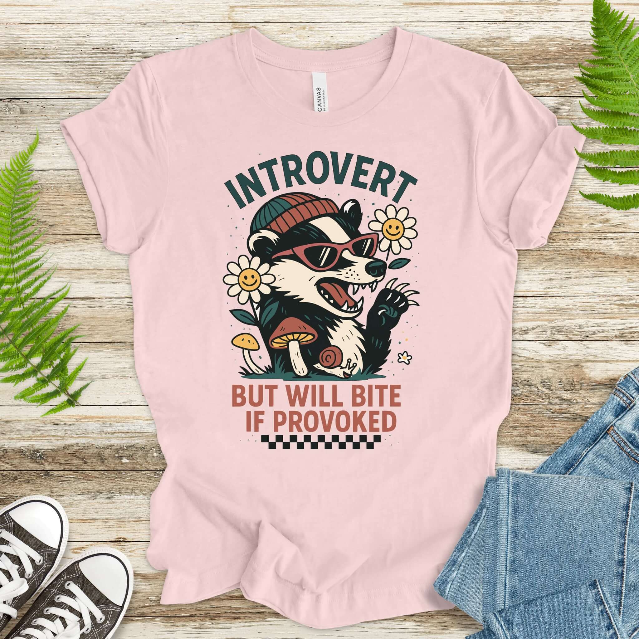 Badger – Introvert But Will Bite Sassy T-Shirt