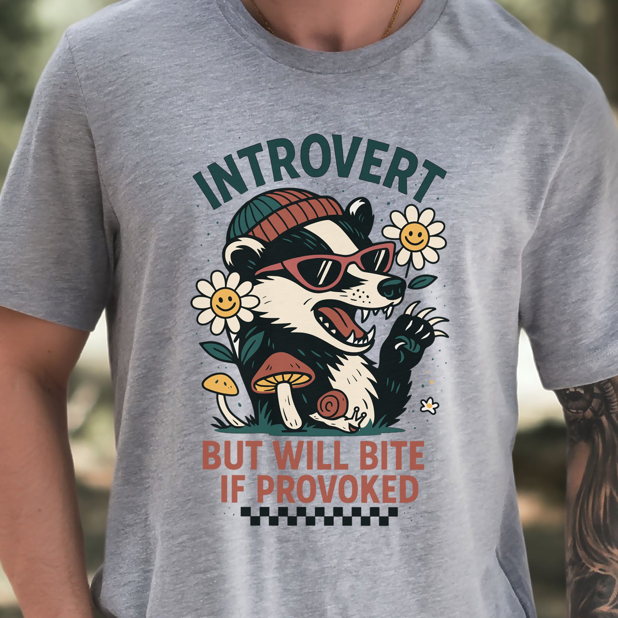 Badger – Introvert But Will Bite Sassy T-Shirt
