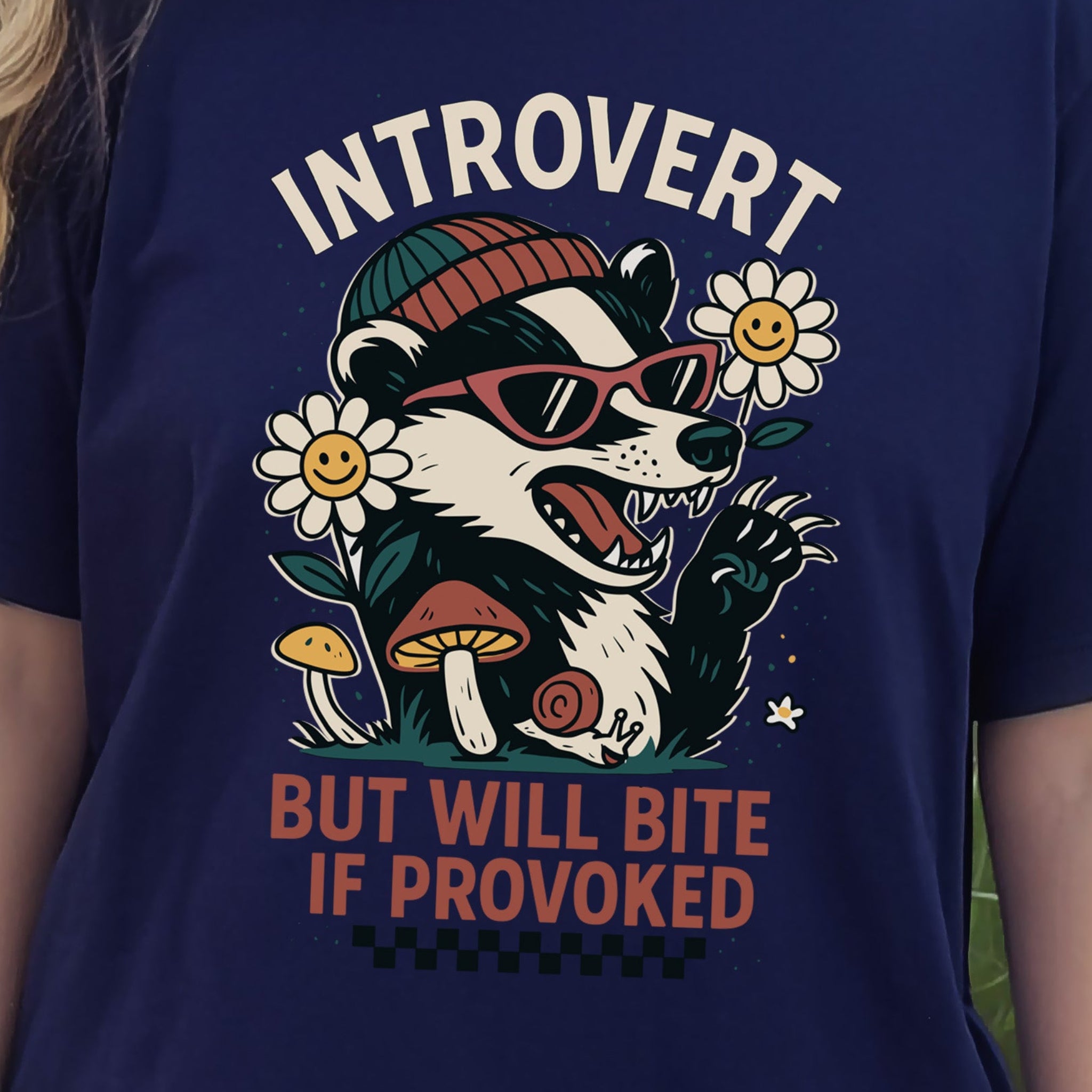 Badger – Introvert But Will Bite Sassy T-Shirt