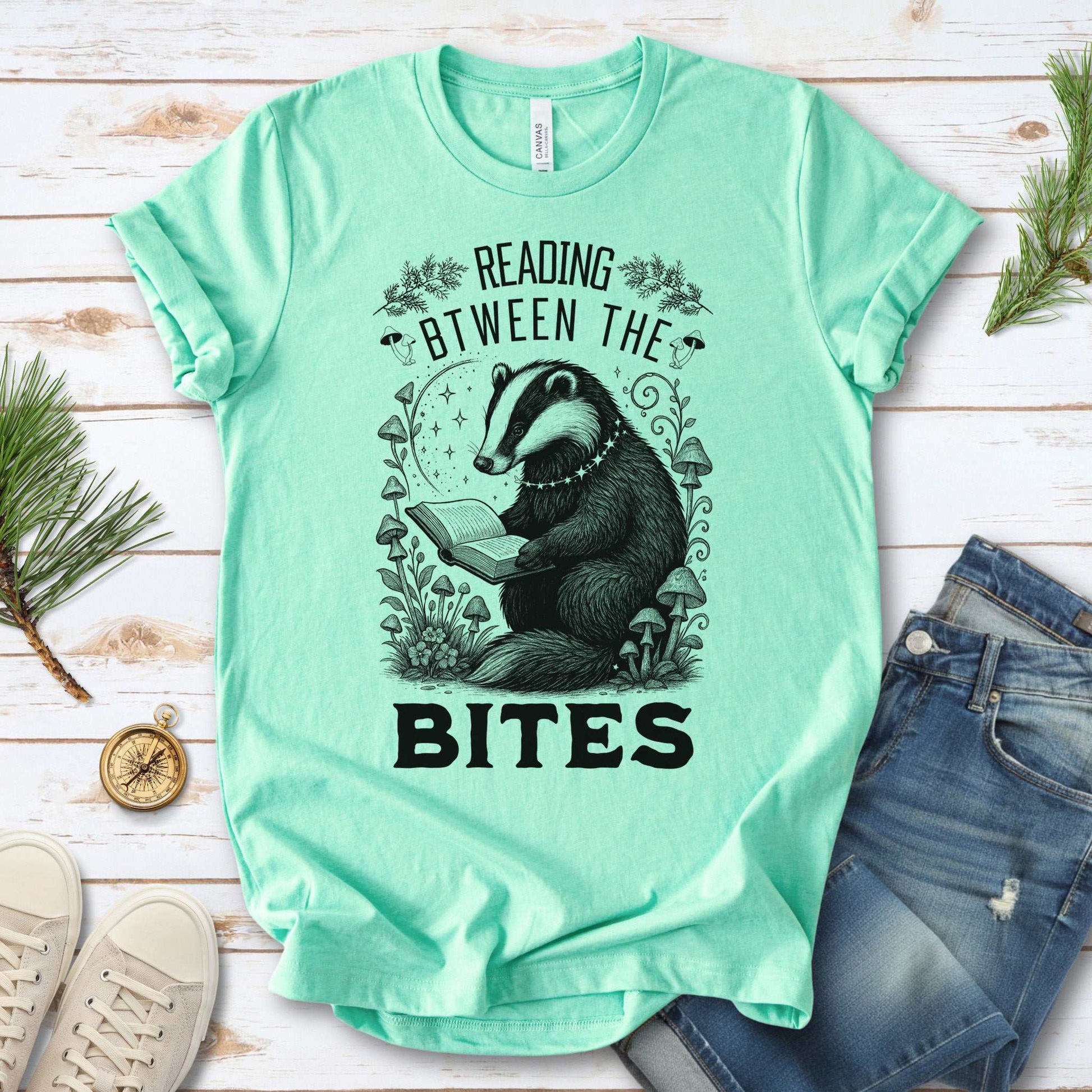 Badger Reading Between the Bites T-Shirt
