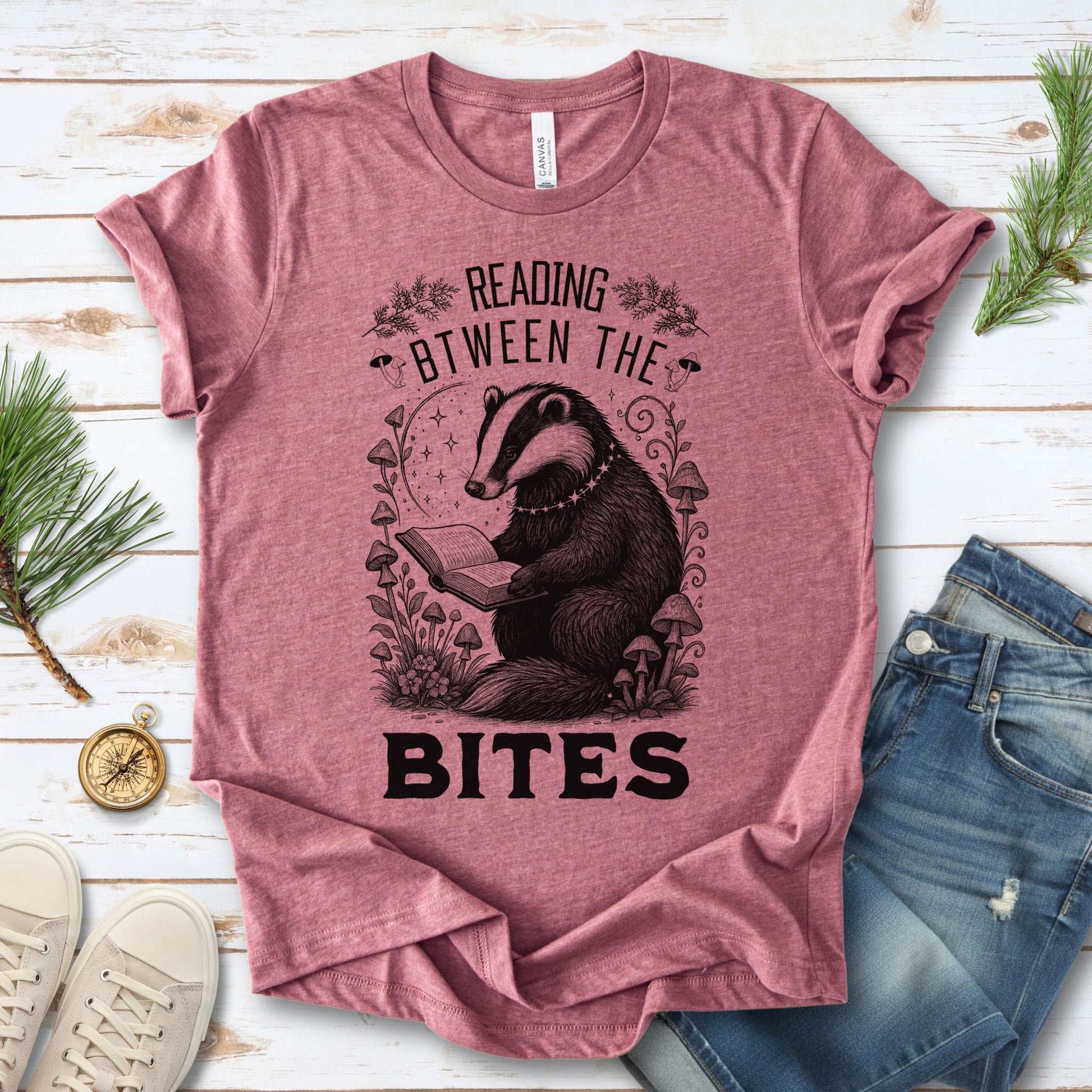 Badger Reading Between the Bites T-Shirt