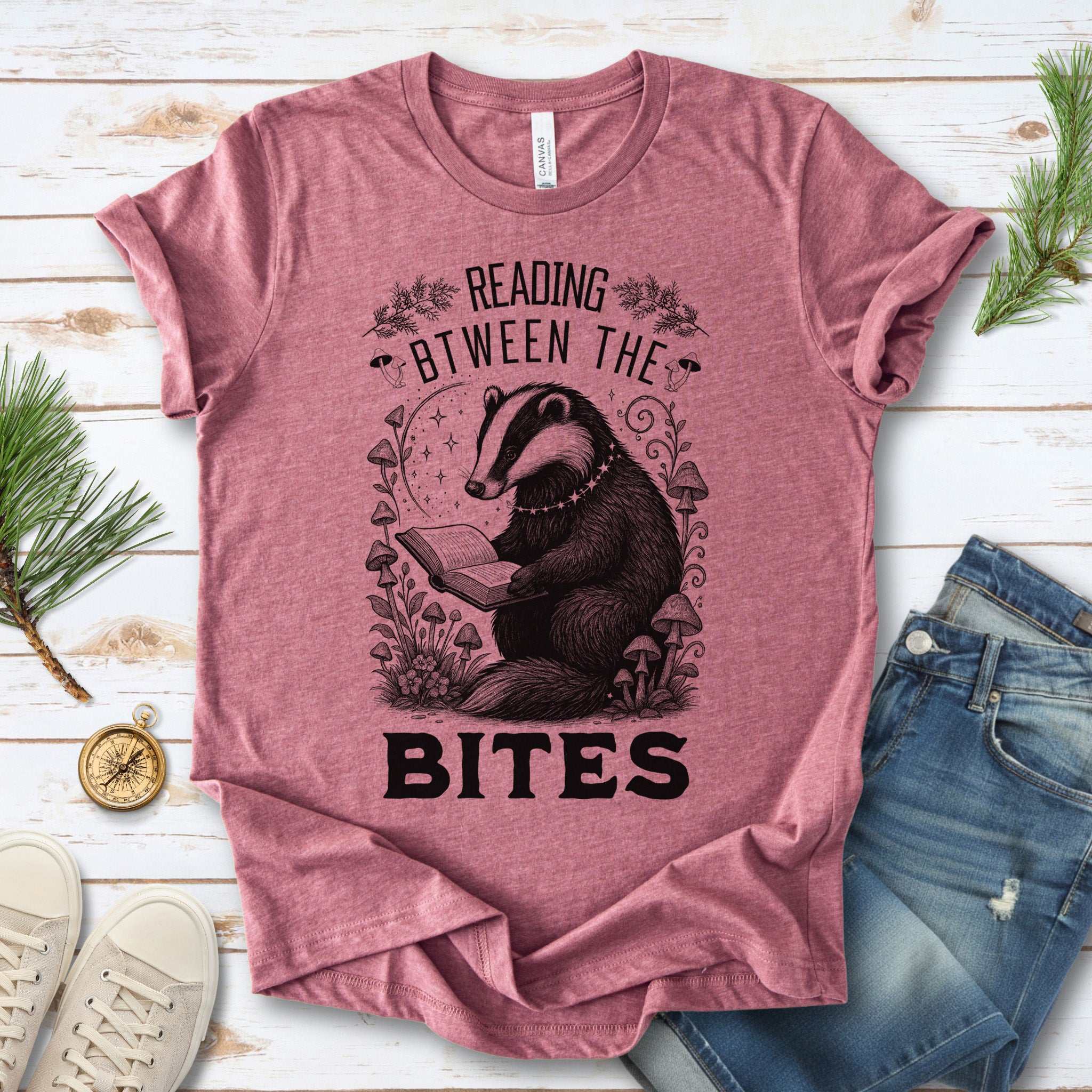 Badger Reading Between the Bites T-Shirt