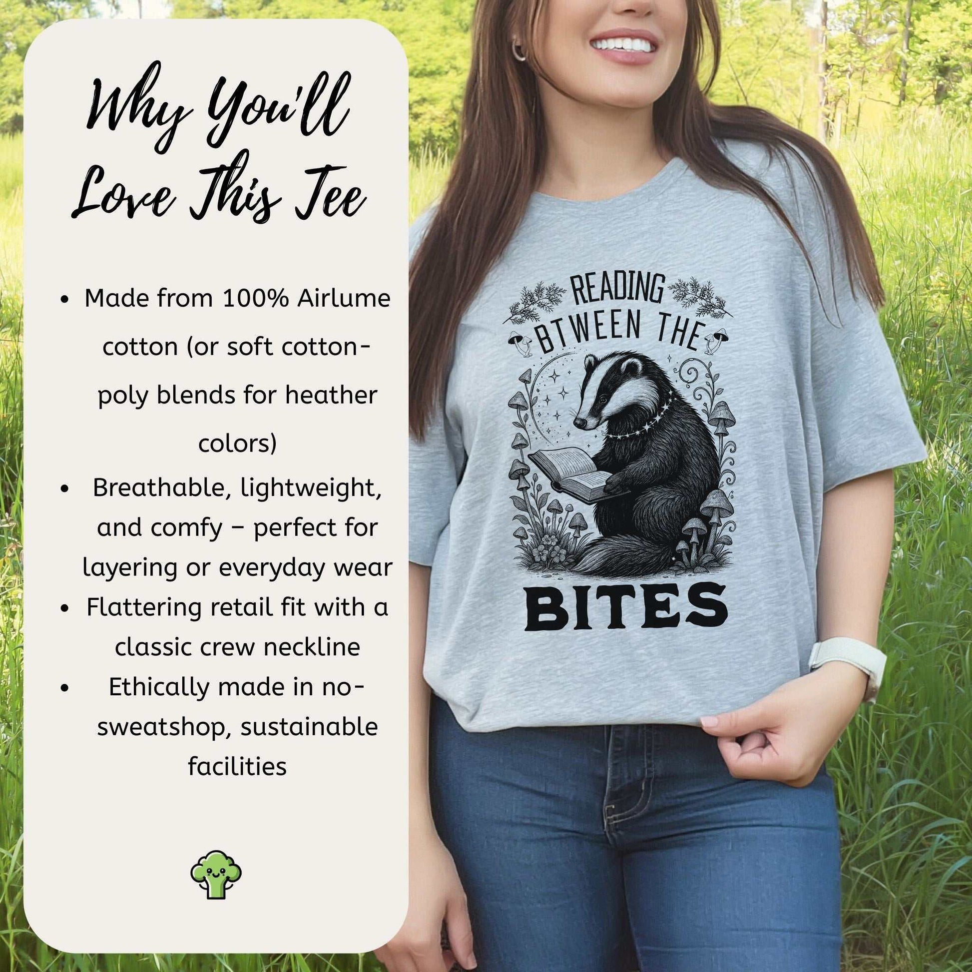 Badger Reading Between the Bites T-Shirt