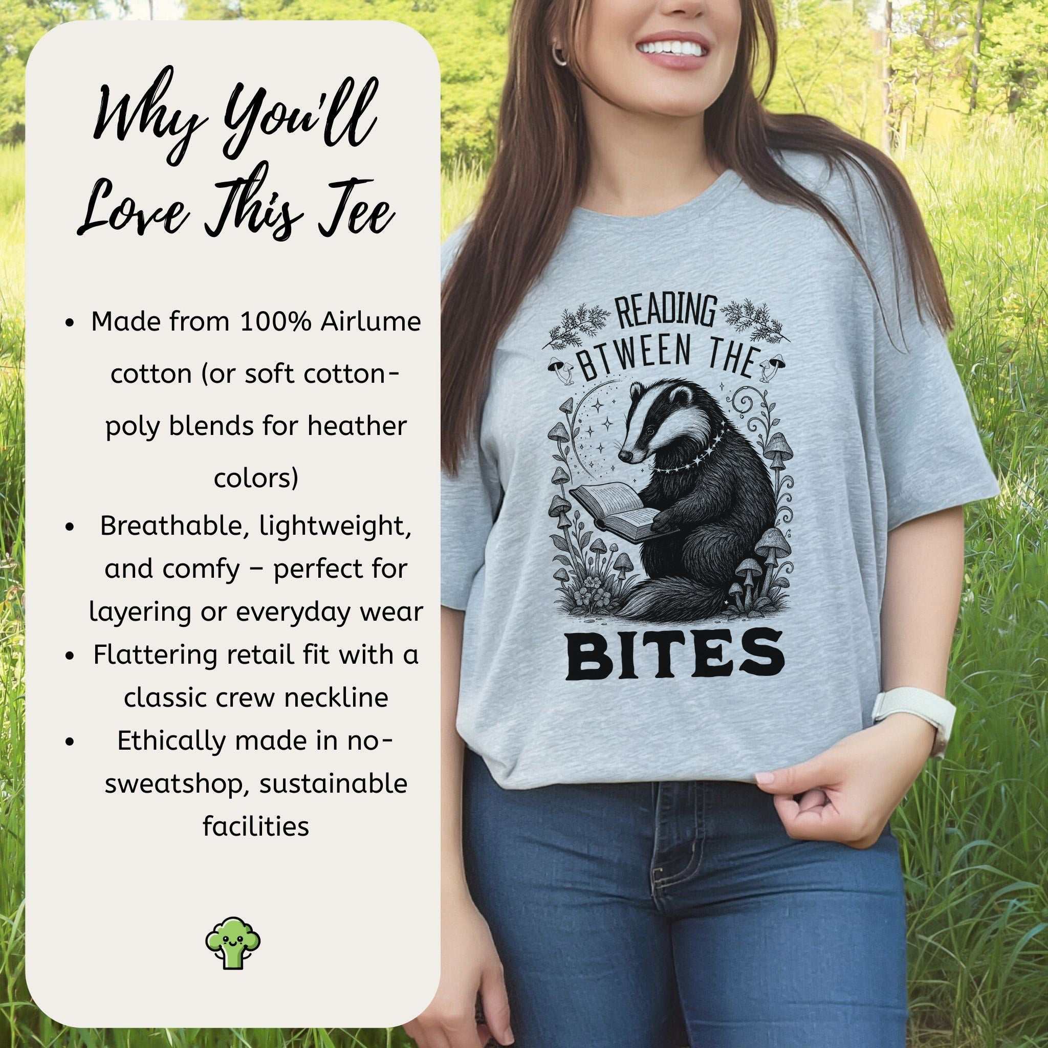 Badger Reading Between the Bites T-Shirt