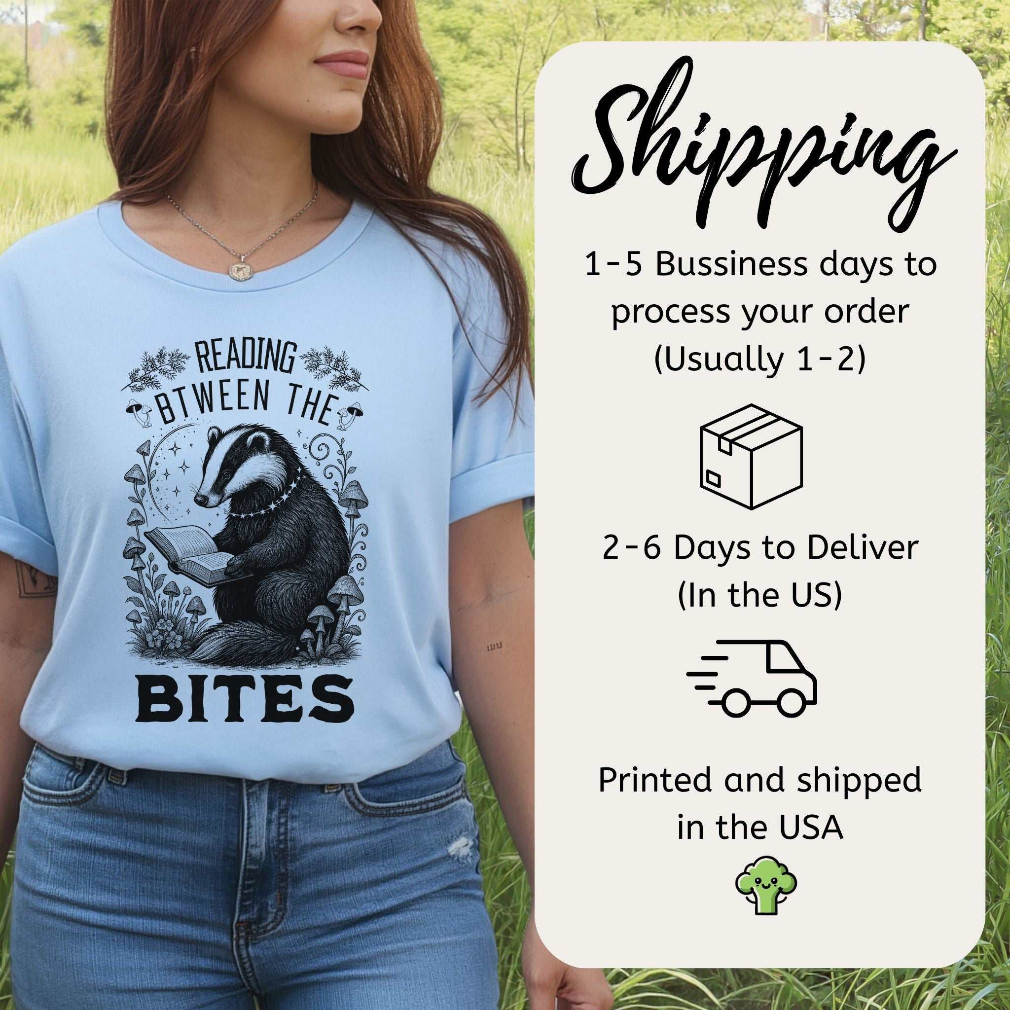 Badger Reading Between the Bites T-Shirt