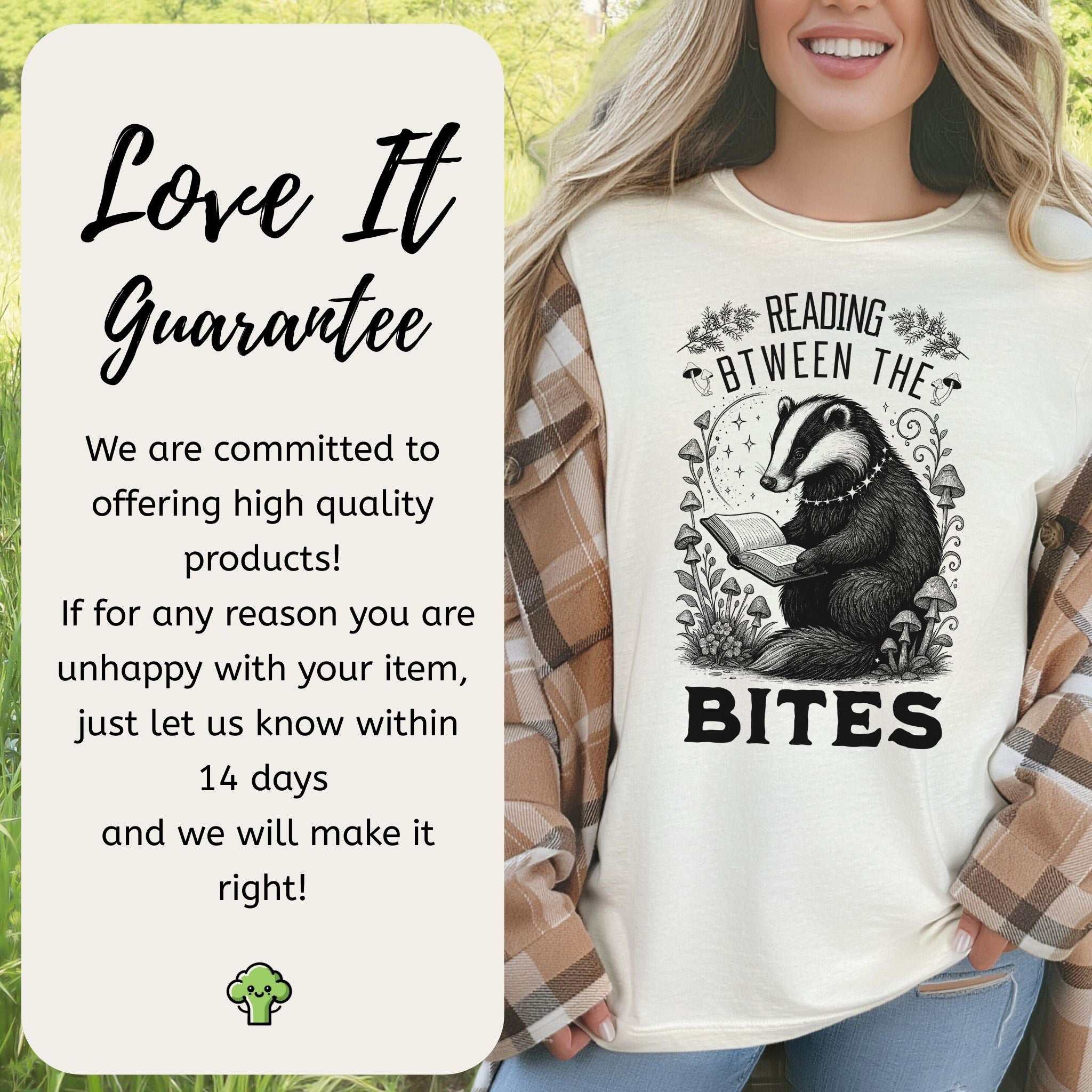 Badger Reading Between the Bites T-Shirt