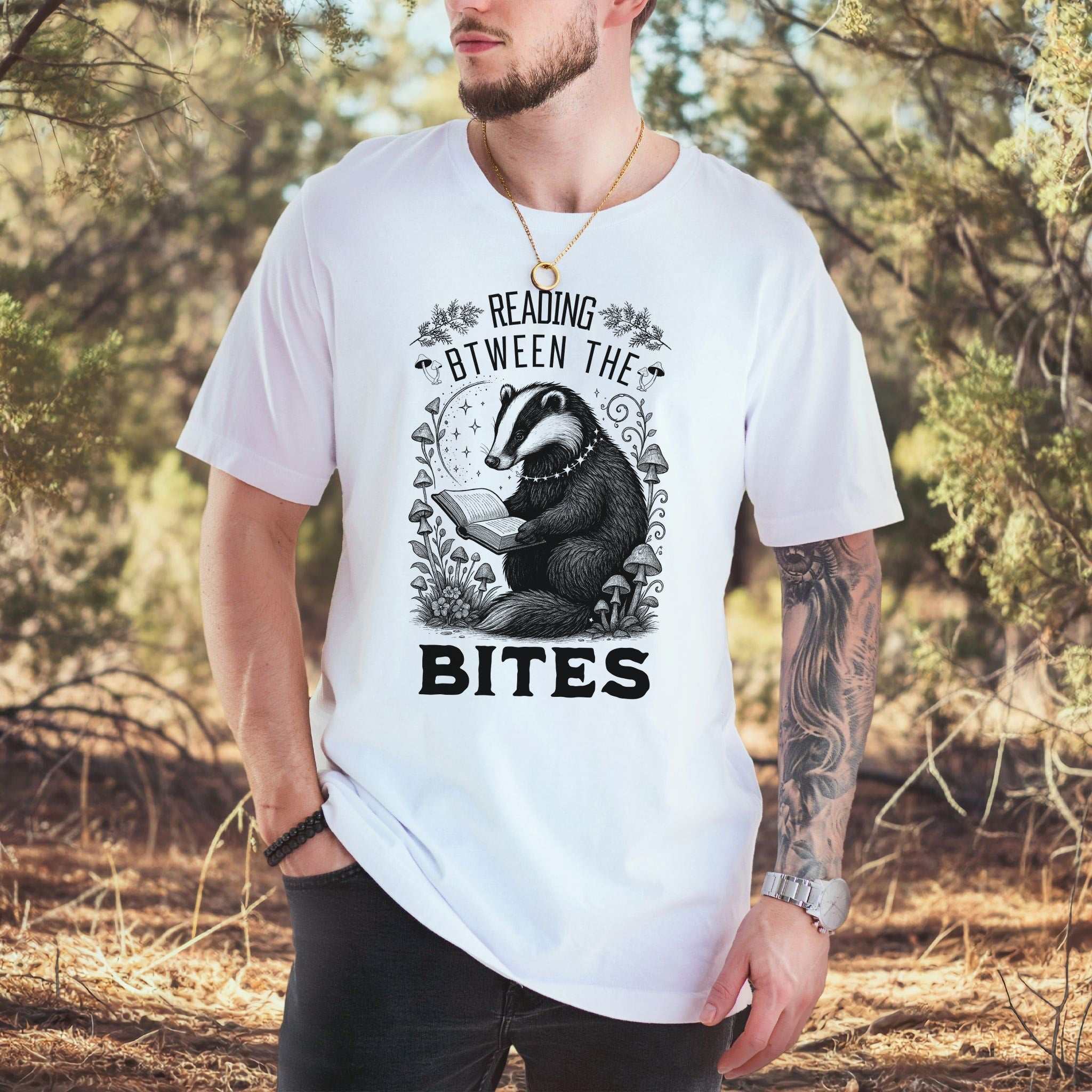 Badger Reading Between the Bites T-Shirt