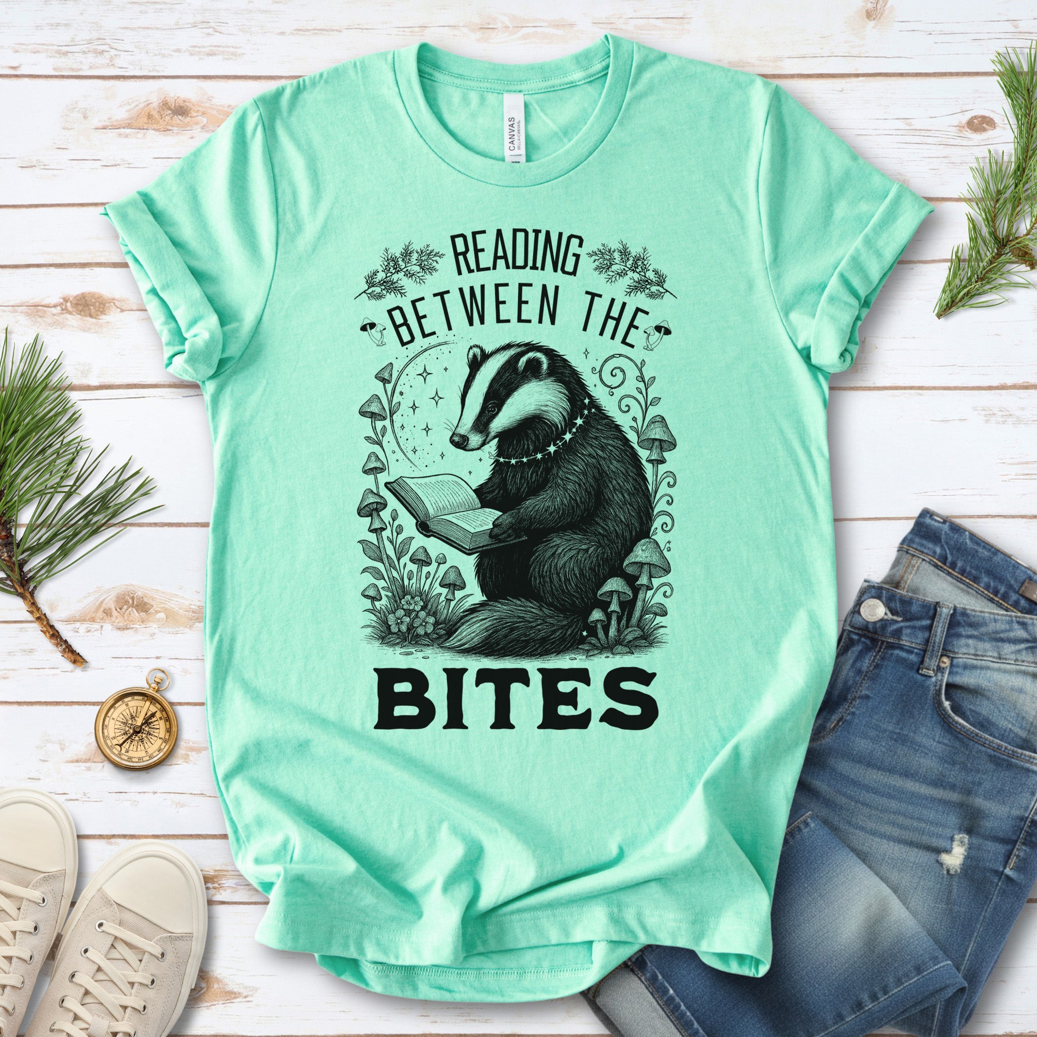 Badger Reading Between the Bites T-Shirt