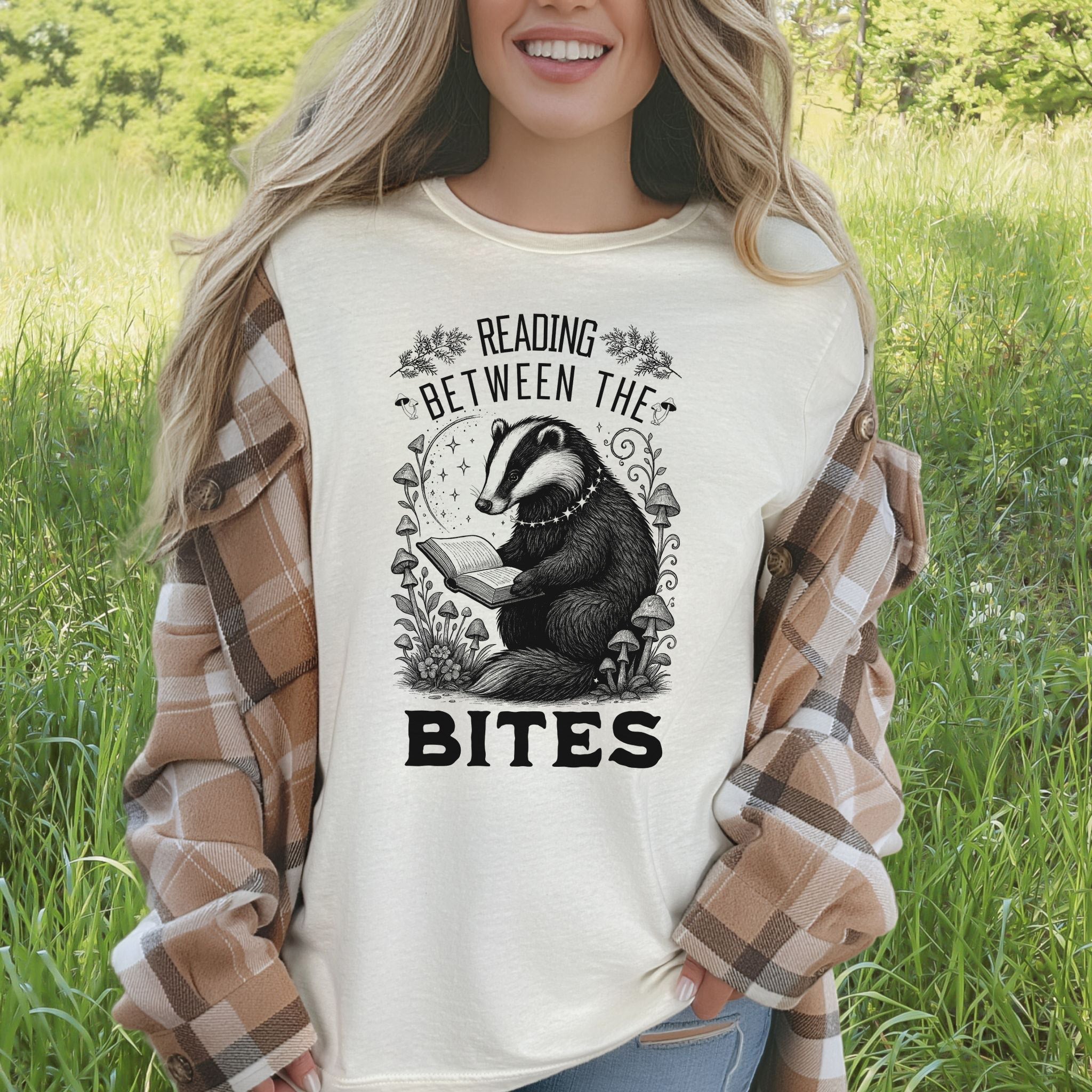 Badger Reading Between the Bites T-Shirt