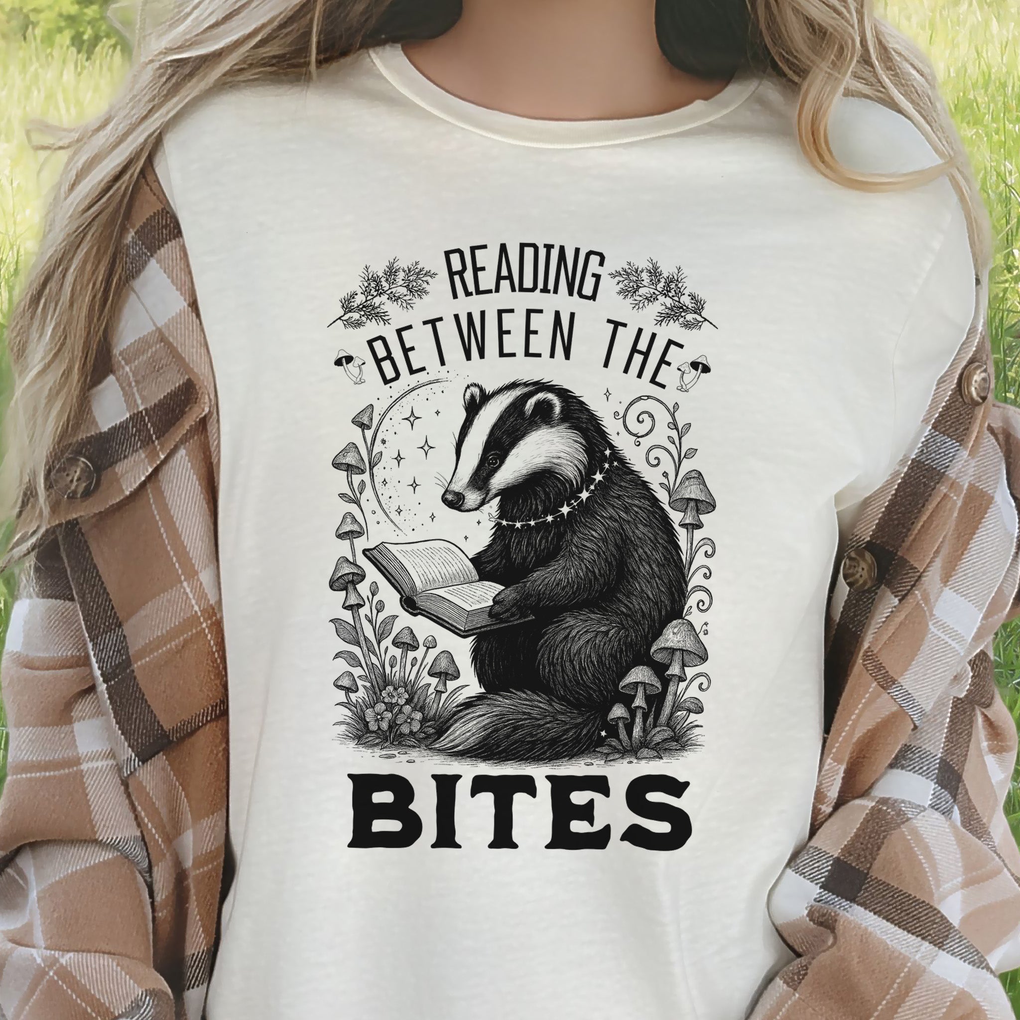 Badger Reading Between the Bites T-Shirt