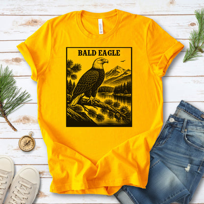 Bald Eagle Mountain Landscape Vintage Raptor Wildlife T-Shirt