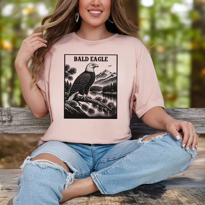 Bald Eagle Mountain Landscape Vintage Raptor Wildlife T-Shirt