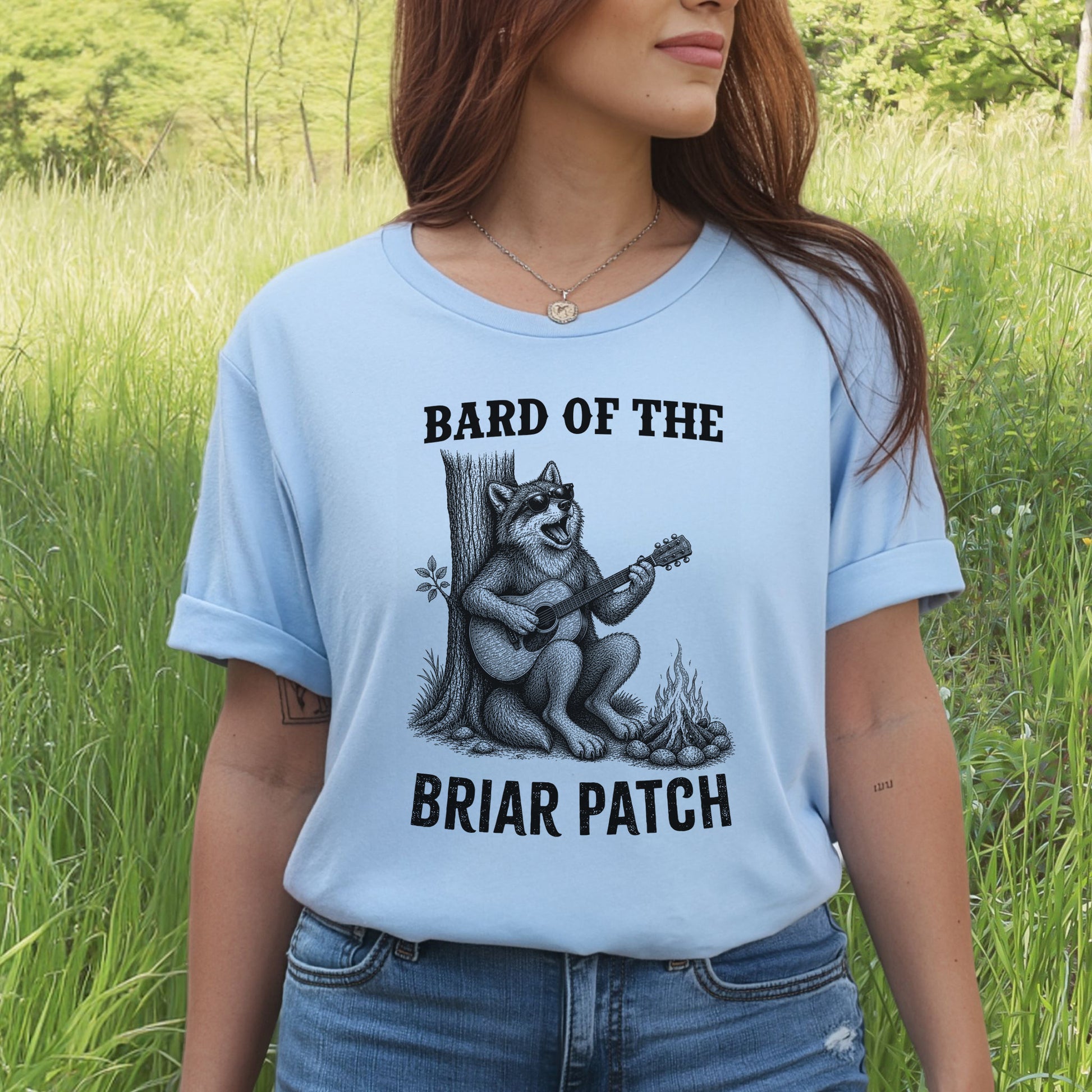 Bard of the Briar Patch Funny Wolf Guitar Campfire Music T-Shirt