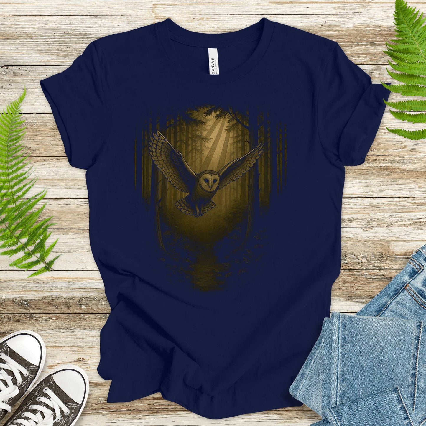 Barn Owl Spirit Animal T-Shirt – Mystical Forest Flight