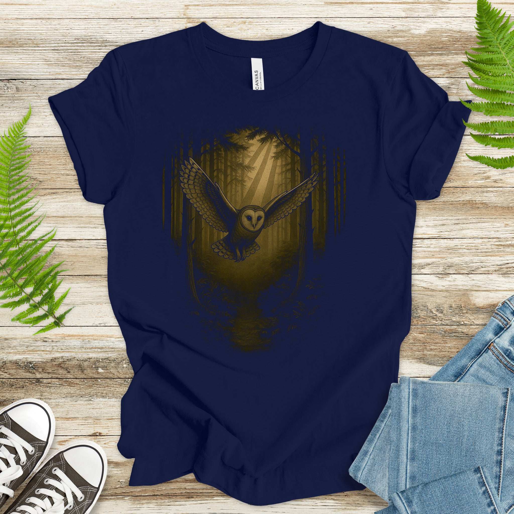 Barn Owl Spirit Animal T-Shirt – Mystical Forest Flight