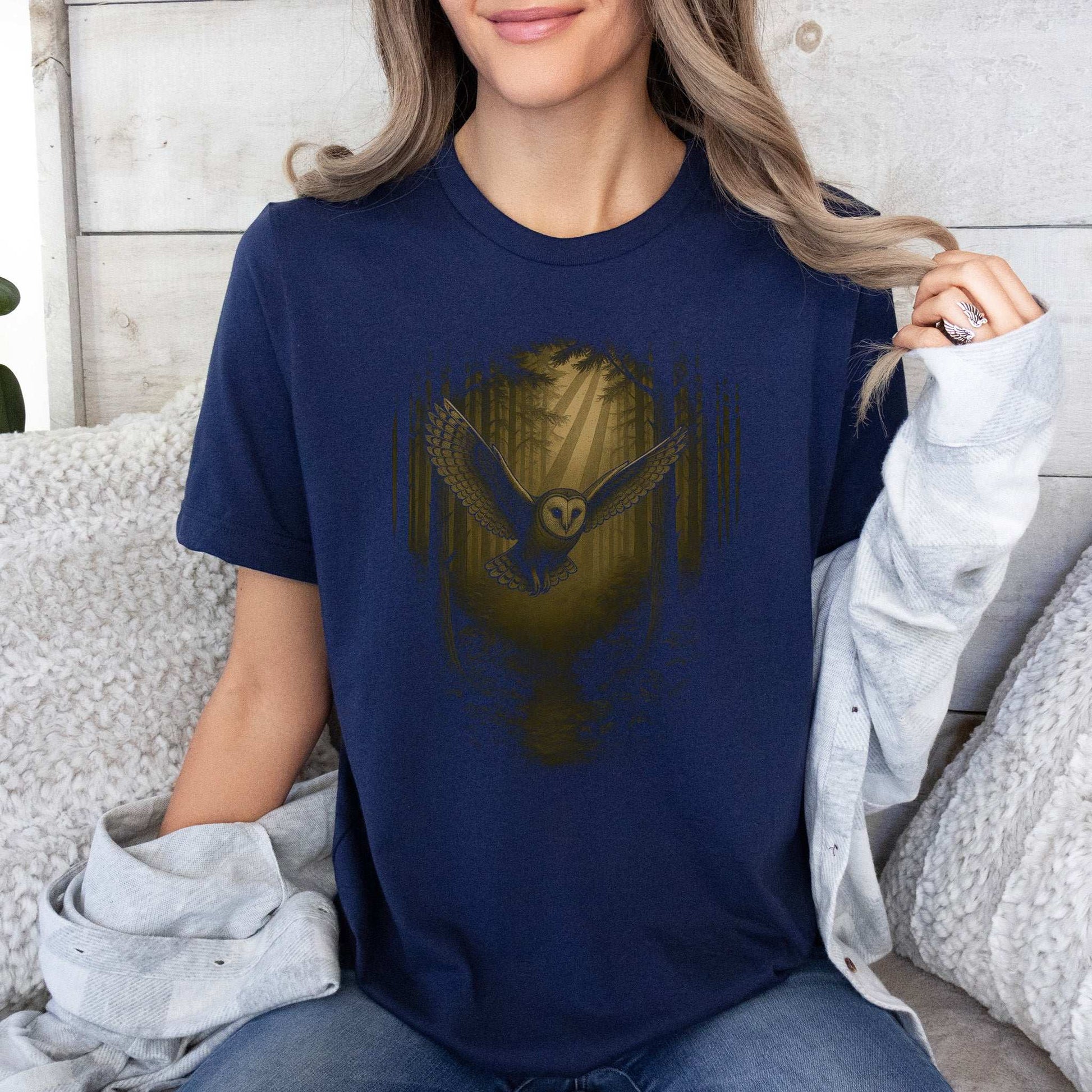 Barn Owl Spirit Animal T-Shirt – Mystical Forest Flight