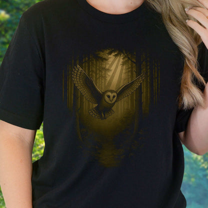 Barn Owl Spirit Animal T-Shirt – Mystical Forest Flight