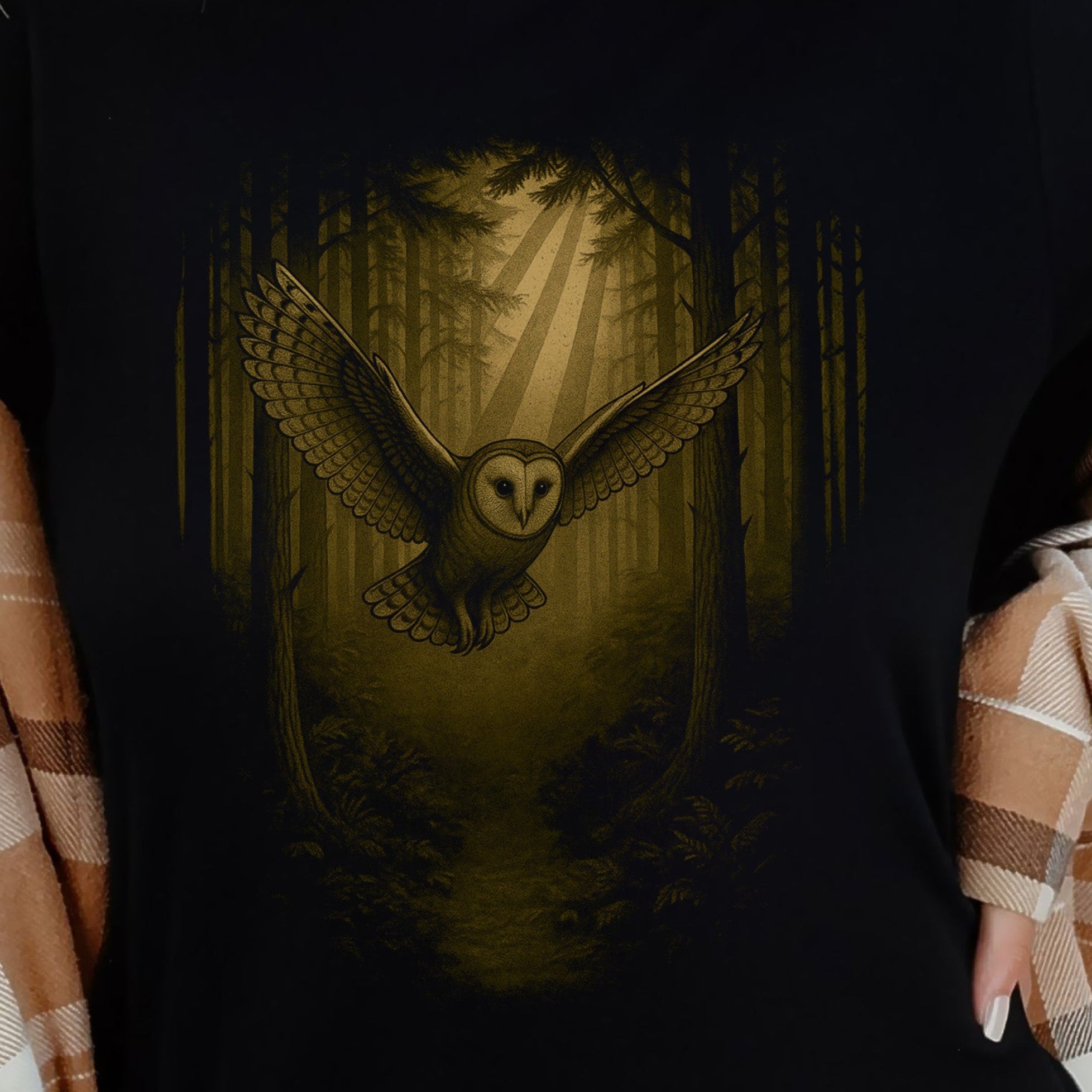 Barn Owl Spirit Animal T-Shirt – Mystical Forest Flight