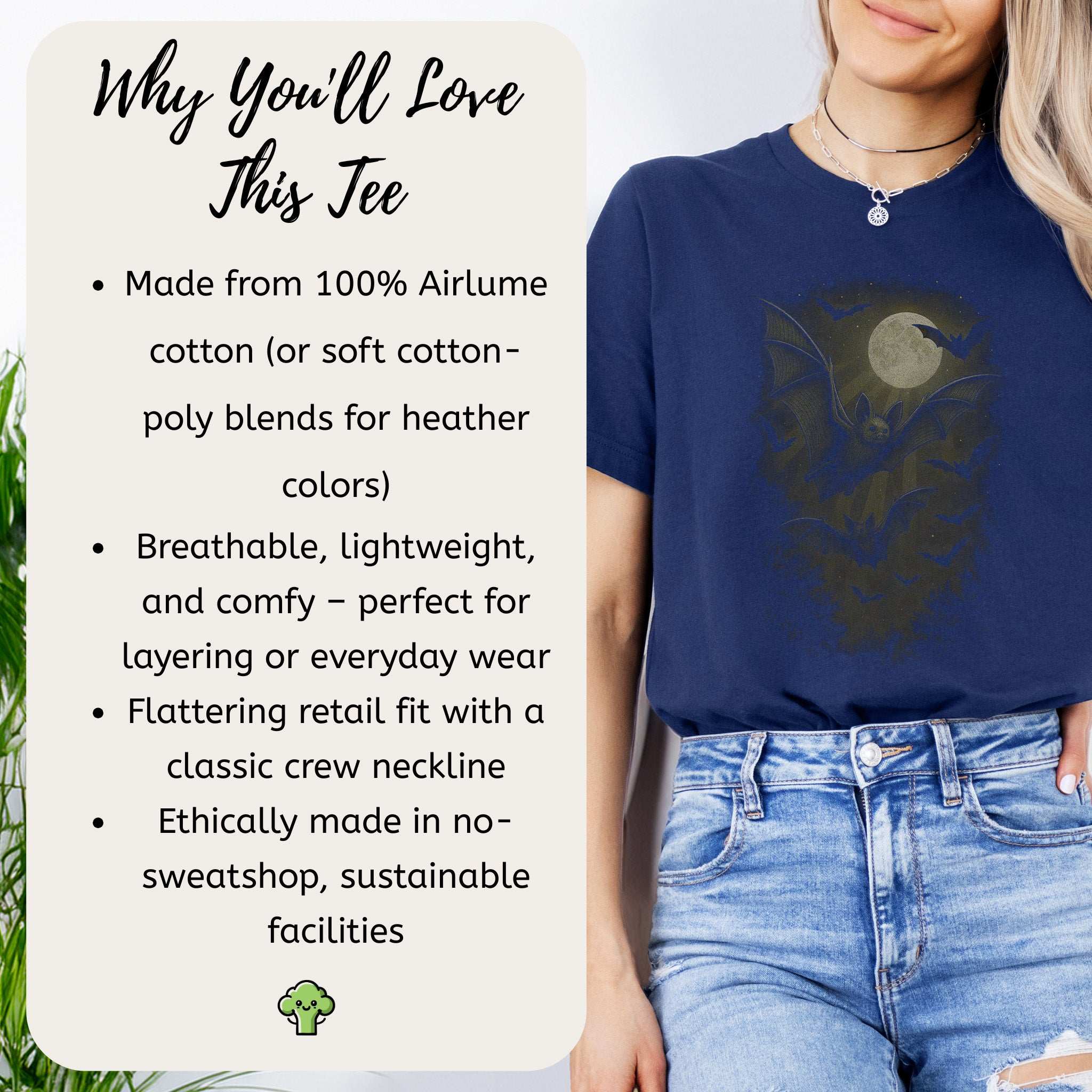 Bat Spirit Animal T-Shirt – Full Moon Forest Flight Vibes