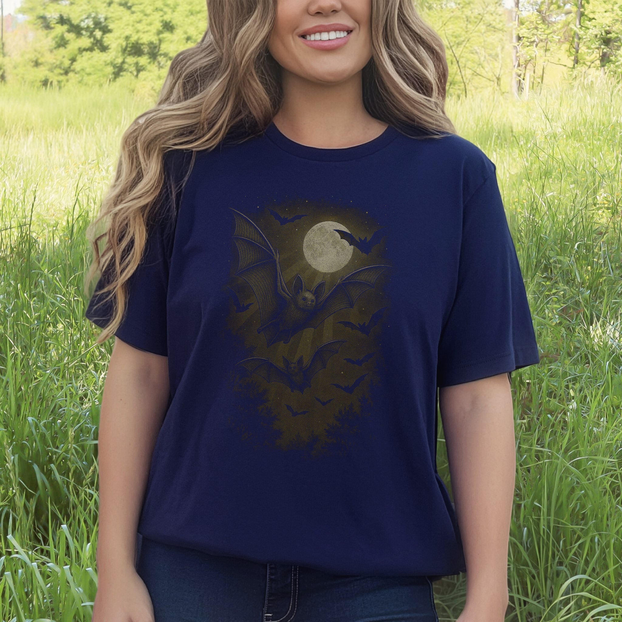 Bat Spirit Animal T-Shirt – Full Moon Forest Flight Vibes