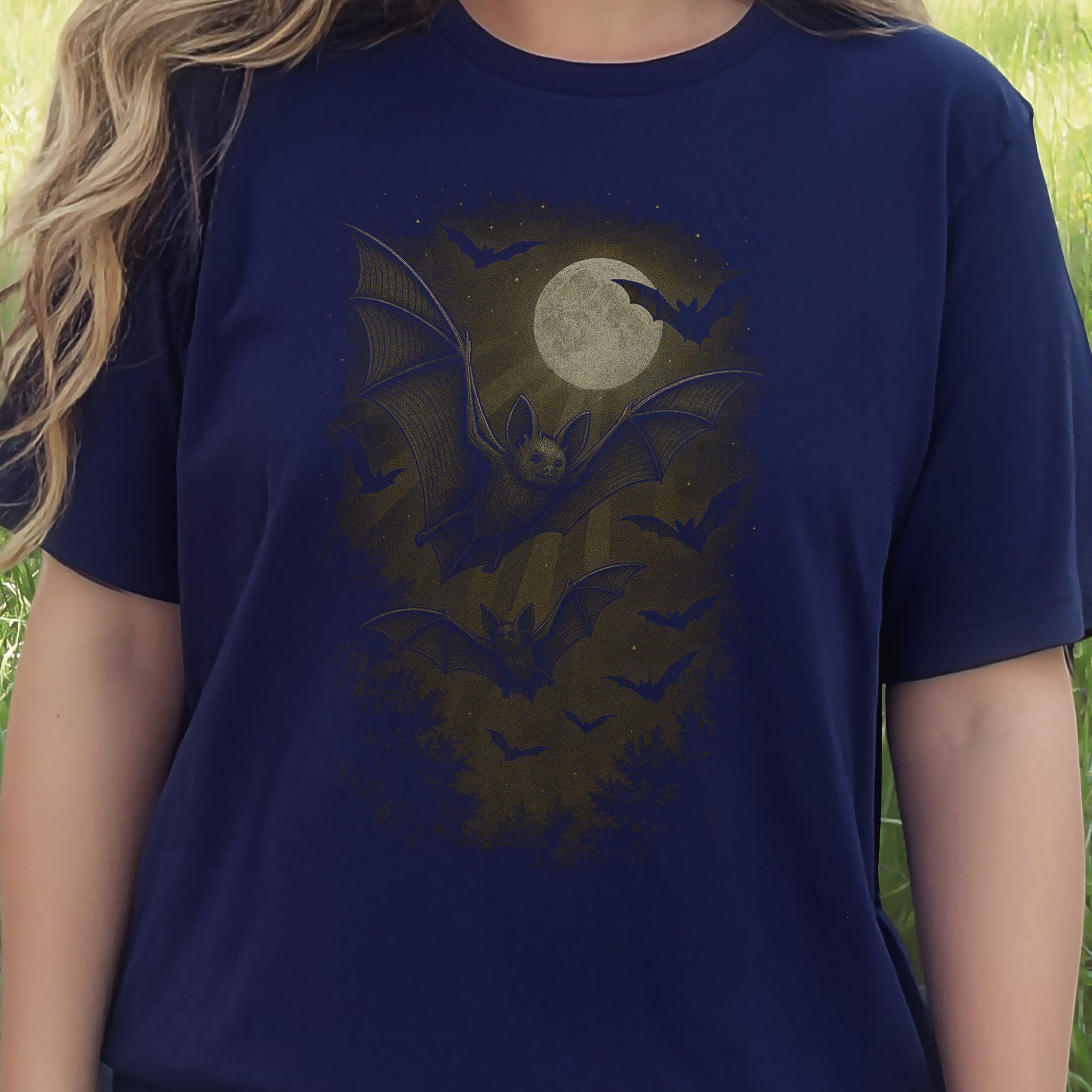 Bat Spirit Animal T-Shirt – Full Moon Forest Flight Vibes