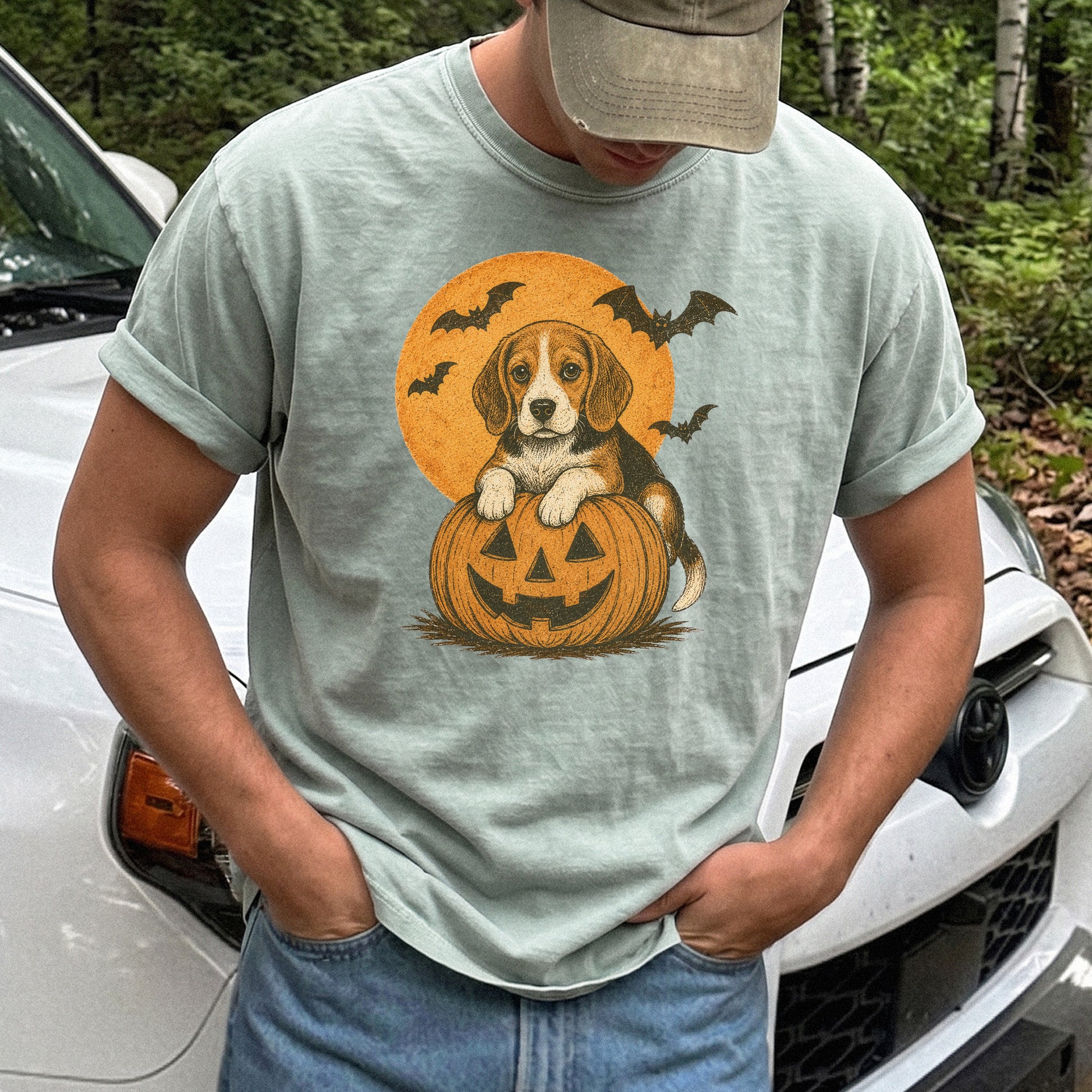 Beagle Halloween Pumpkin End Animal Testing Comfort Colors Shirt