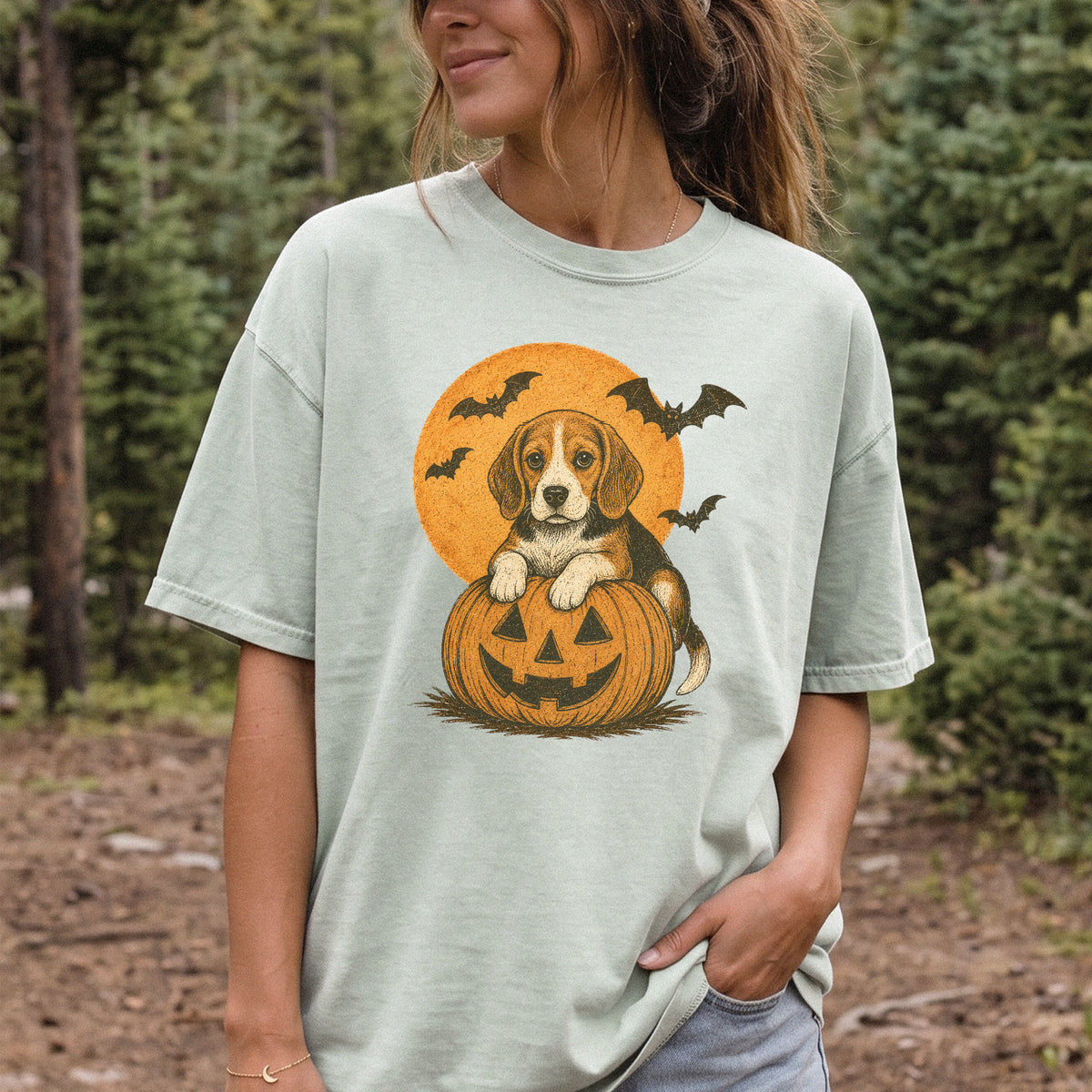 Beagle Halloween Pumpkin End Animal Testing Comfort Colors Shirt