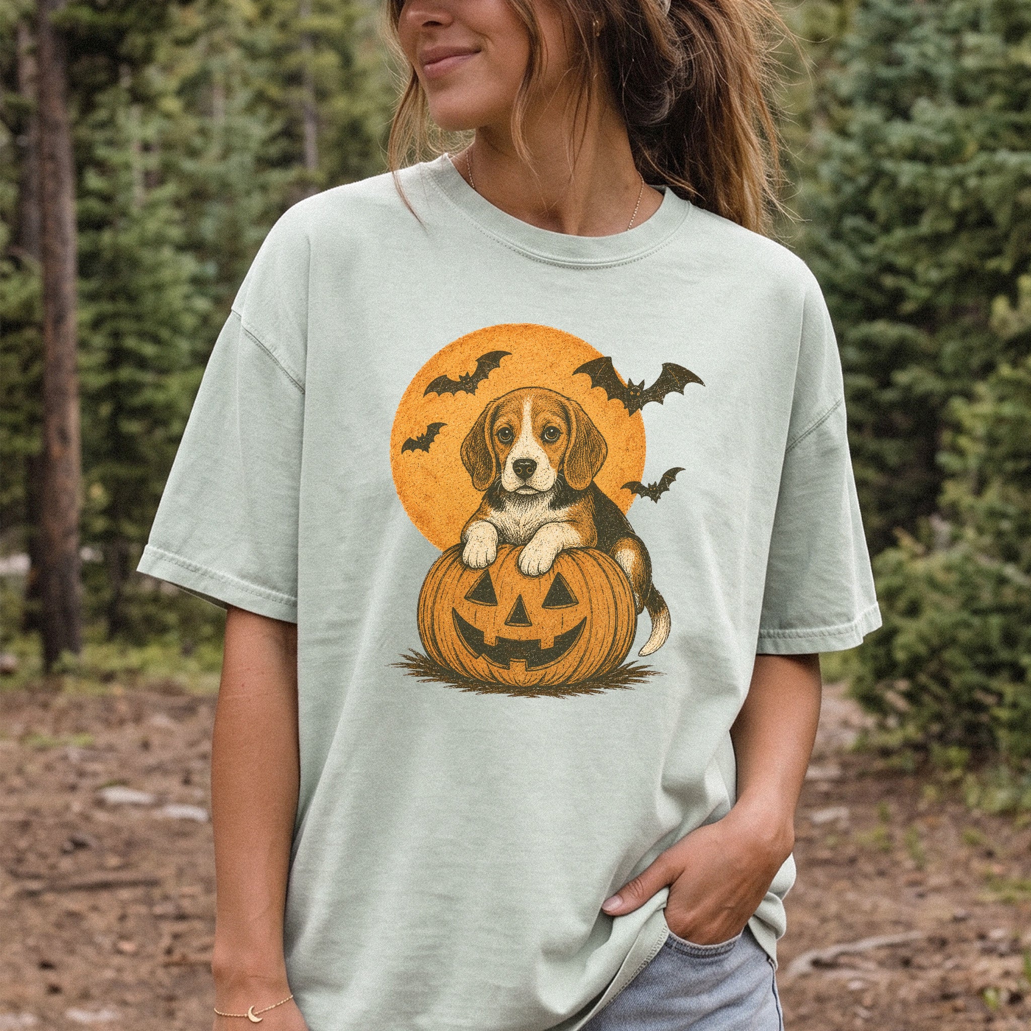 Beagle Halloween Pumpkin End Animal Testing Comfort Colors Shirt