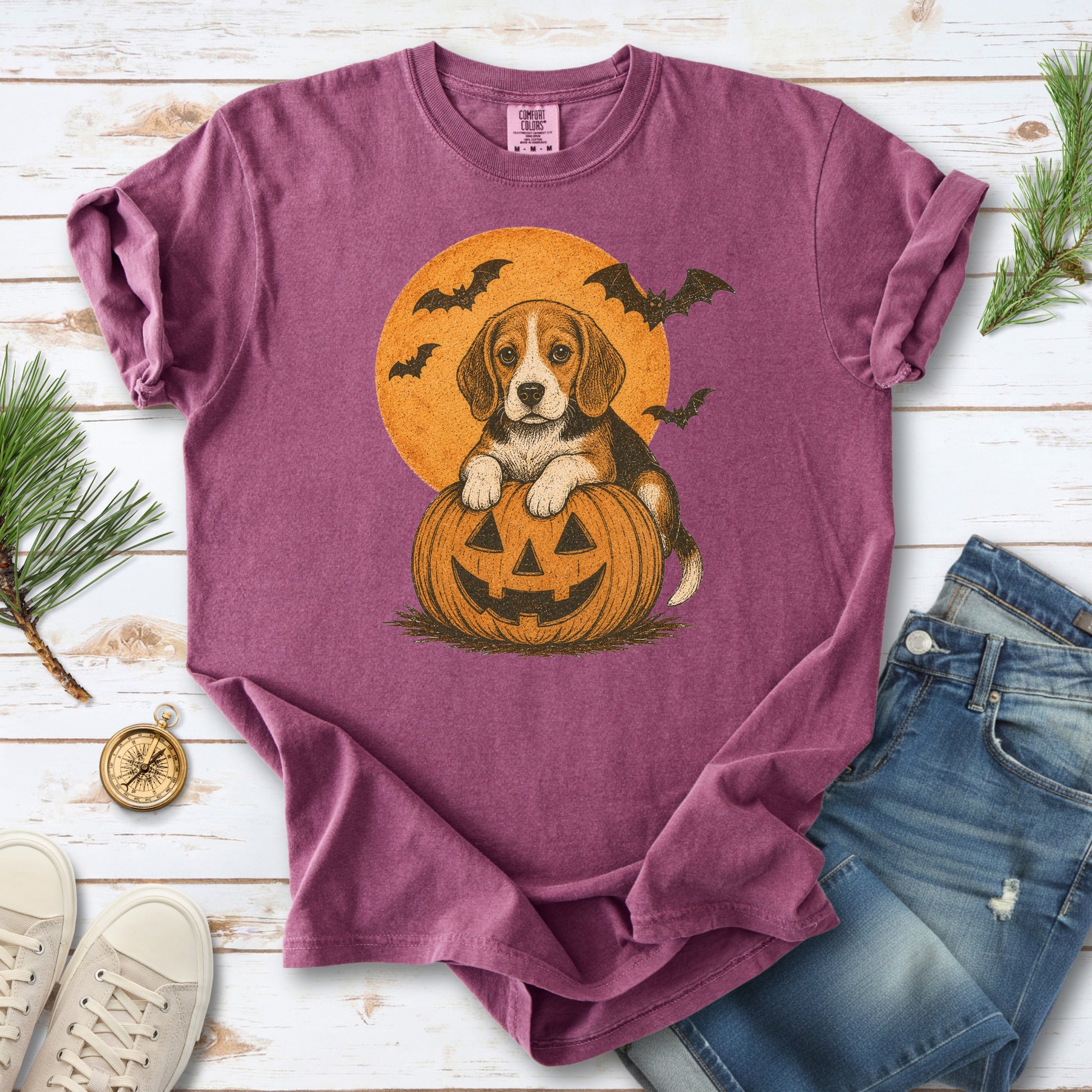 Beagle Halloween Pumpkin End Animal Testing Comfort Colors Shirt