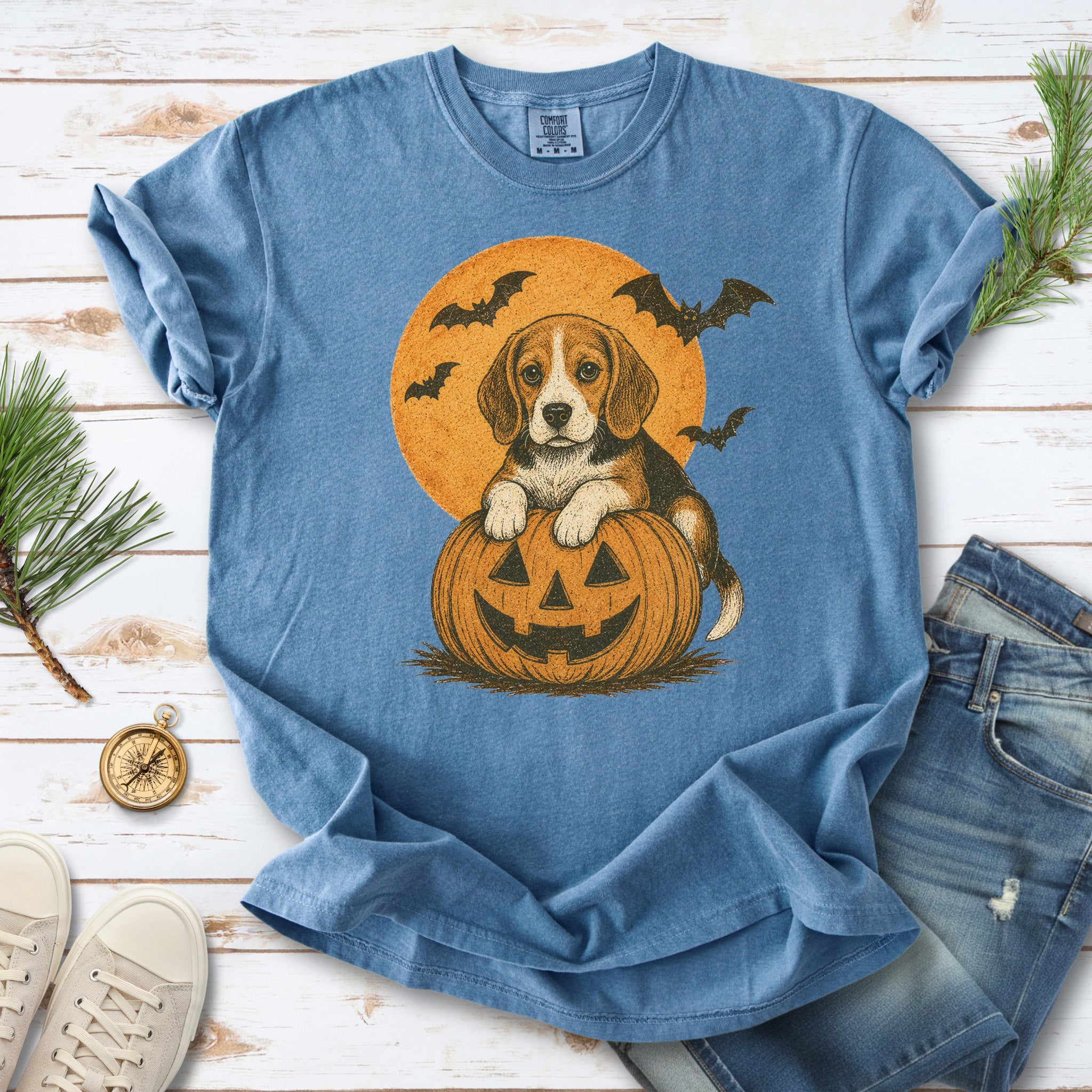 Beagle Halloween Pumpkin End Animal Testing Comfort Colors Shirt