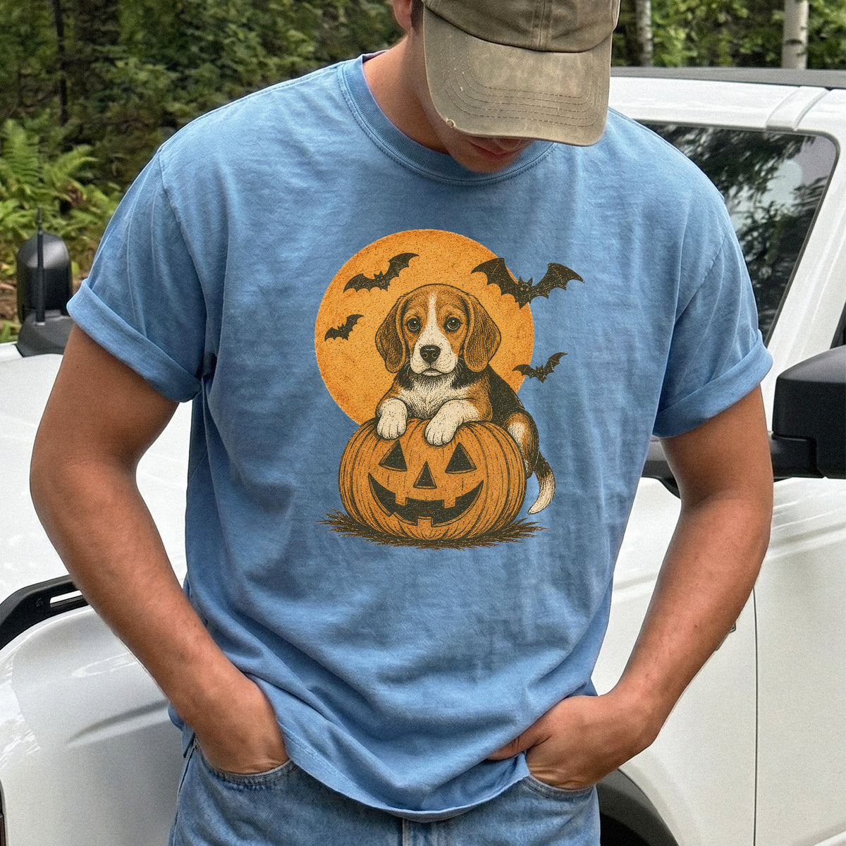 Beagle Halloween Pumpkin End Animal Testing Comfort Colors Shirt