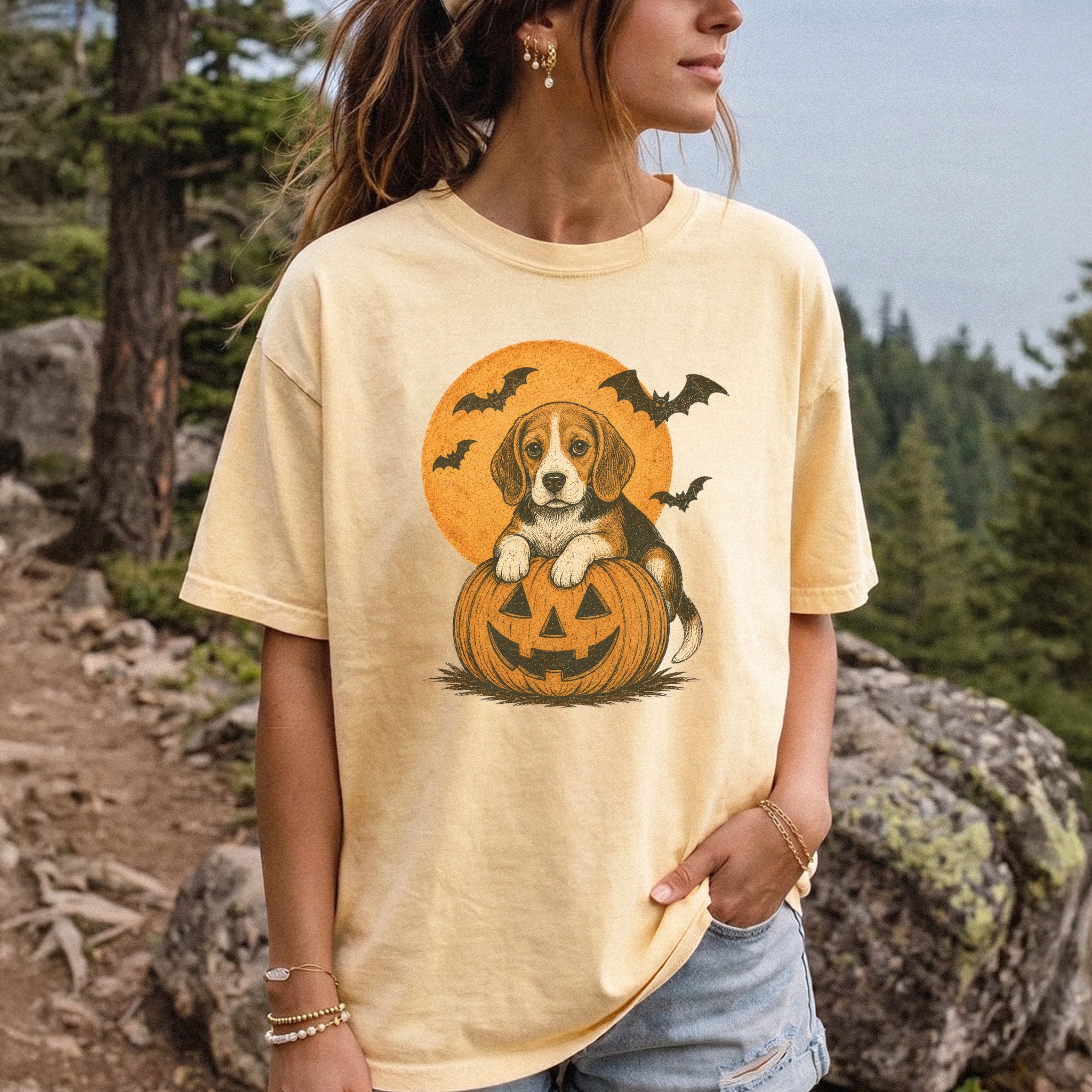 Beagle Halloween Pumpkin End Animal Testing Comfort Colors Shirt