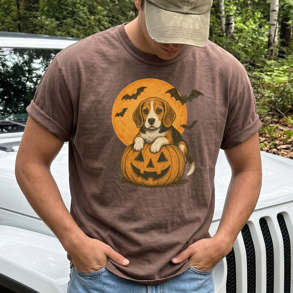 Beagle Halloween Pumpkin End Animal Testing Comfort Colors Shirt