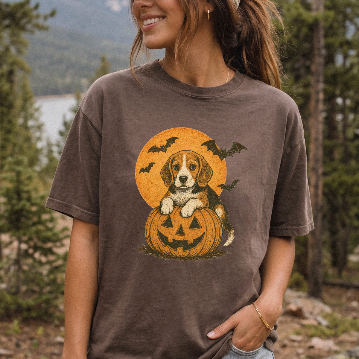 Beagle Halloween Pumpkin End Animal Testing Comfort Colors Shirt