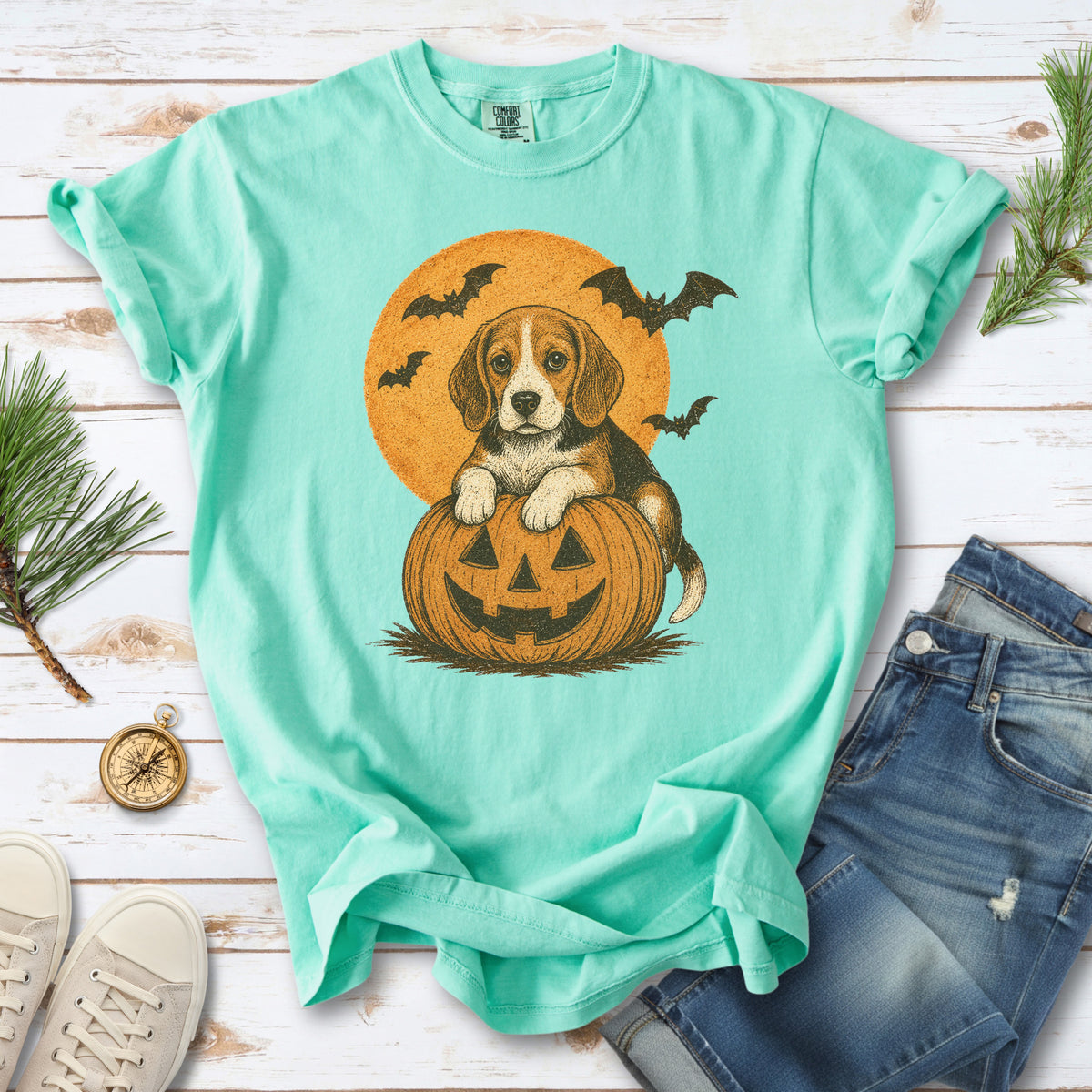 Beagle Halloween Pumpkin End Animal Testing Comfort Colors Shirt