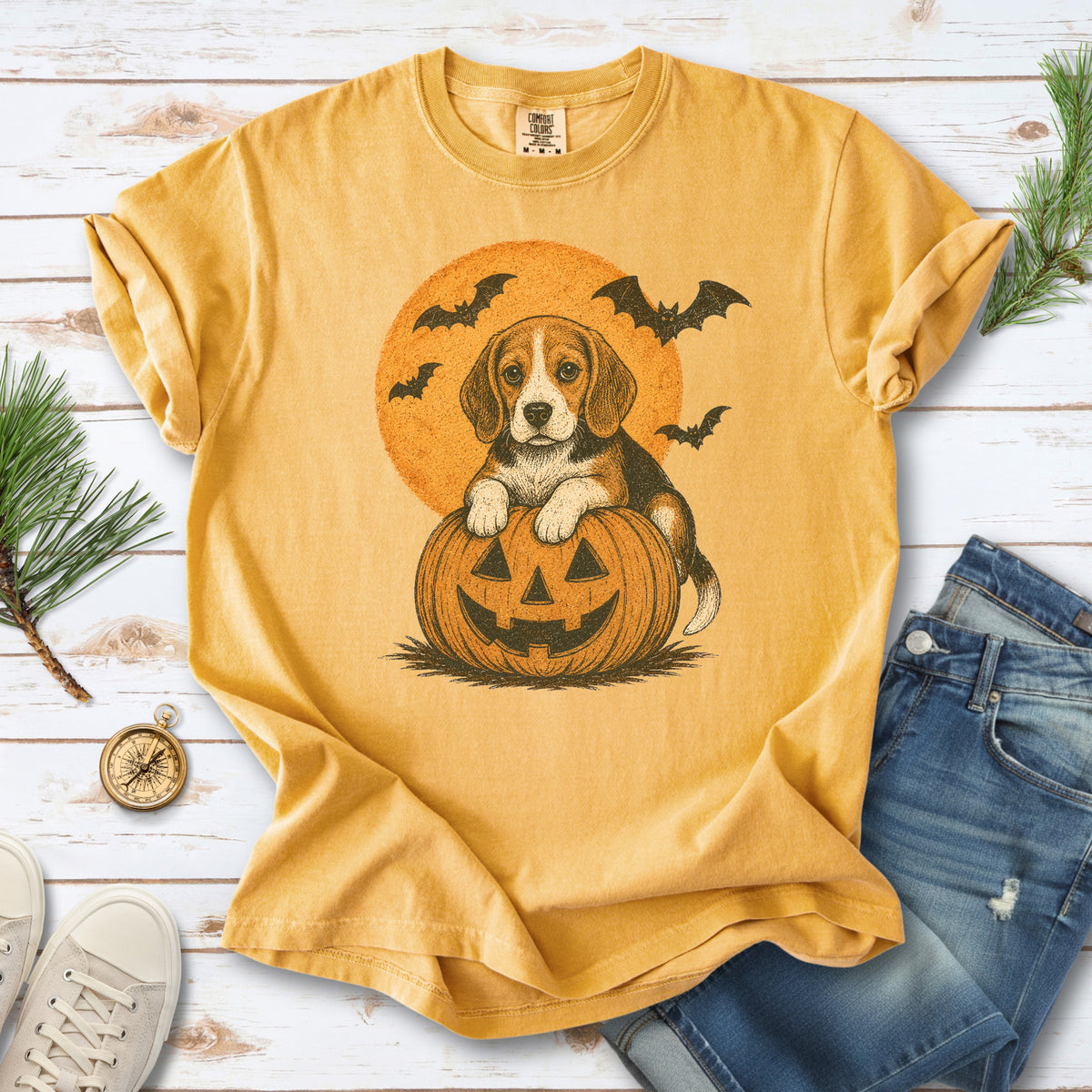 Beagle Halloween Pumpkin End Animal Testing Comfort Colors Shirt