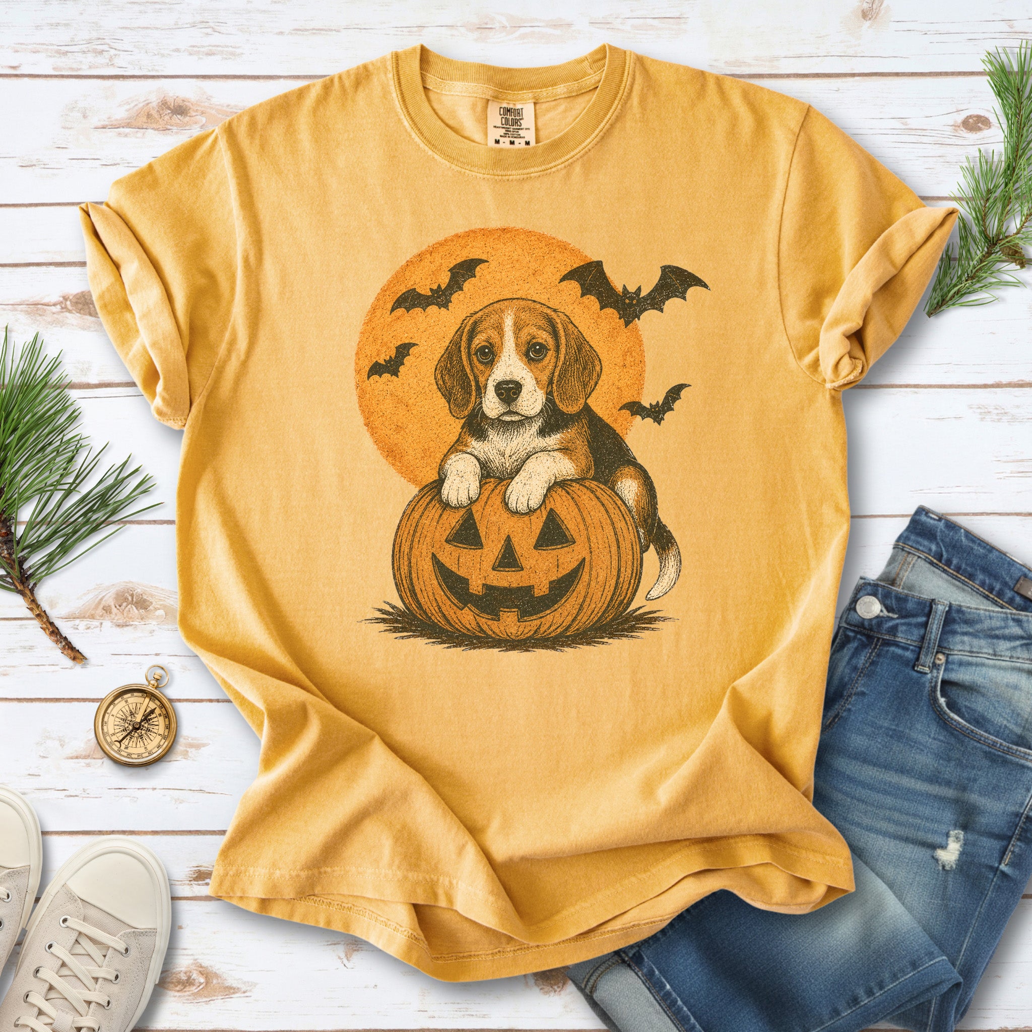 Beagle Halloween Pumpkin End Animal Testing Comfort Colors Shirt