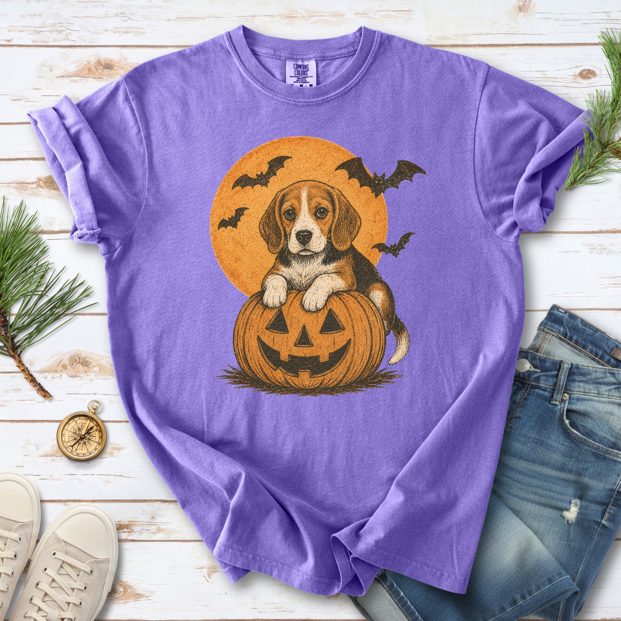 Beagle Halloween Pumpkin End Animal Testing Comfort Colors Shirt