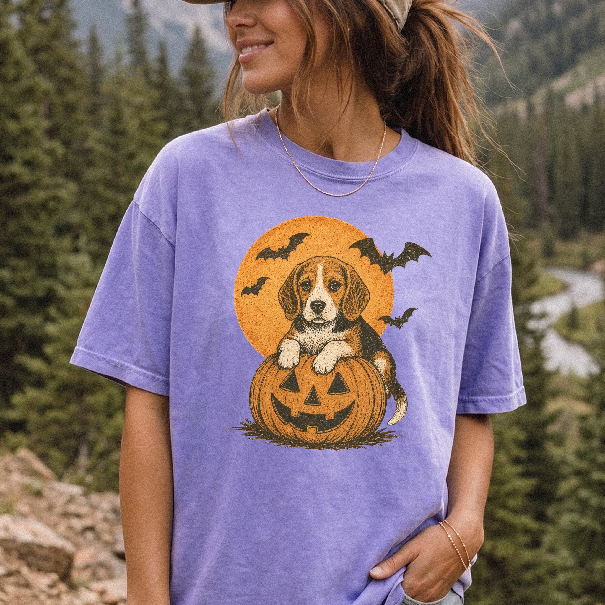 Beagle Halloween Pumpkin End Animal Testing Comfort Colors Shirt