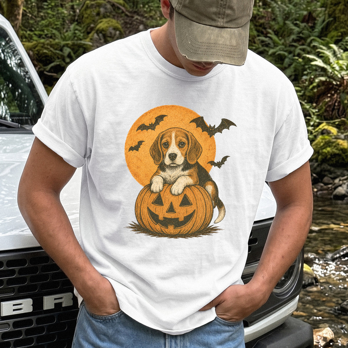Beagle Halloween Pumpkin End Animal Testing Comfort Colors Shirt