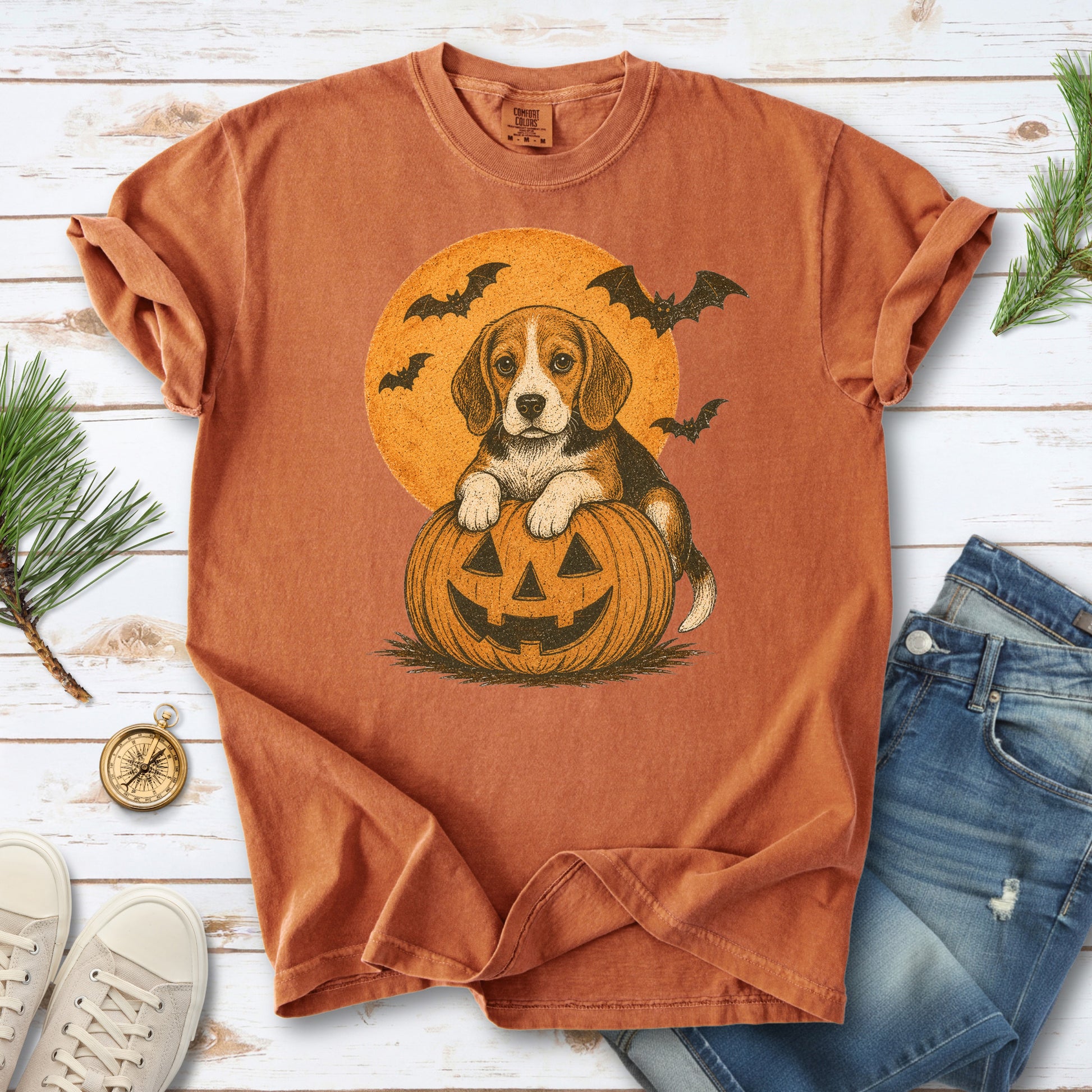 Beagle Halloween Pumpkin End Animal Testing Comfort Colors Shirt