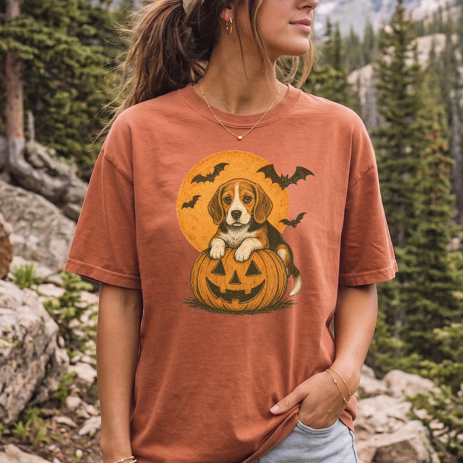 Beagle Halloween Pumpkin End Animal Testing Comfort Colors Shirt