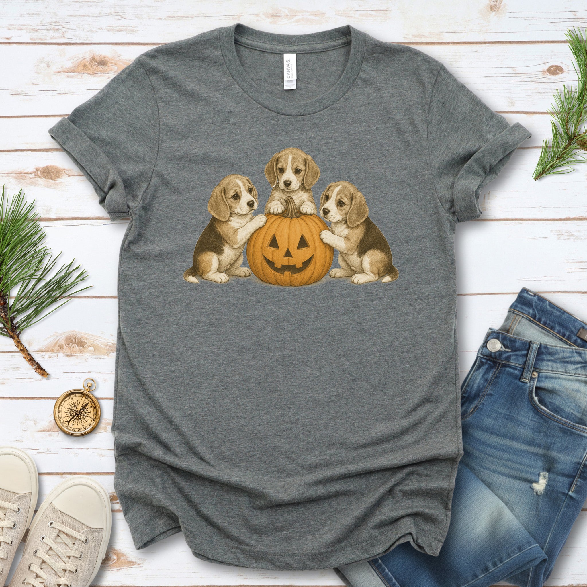 Beagle Puppies Halloween Pumpkin End Animal Testing T-Shirt