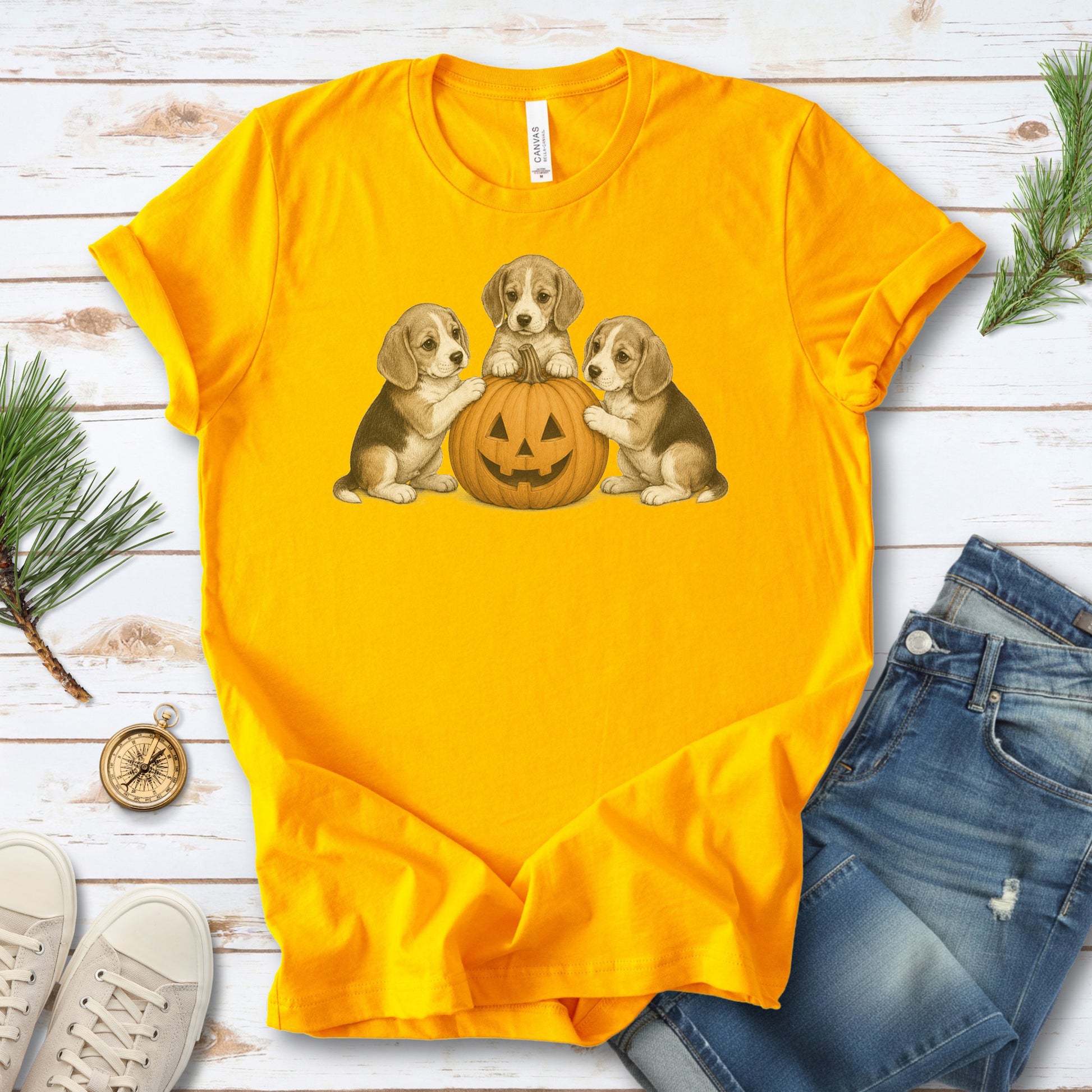 Beagle Puppies Halloween Pumpkin End Animal Testing T-Shirt