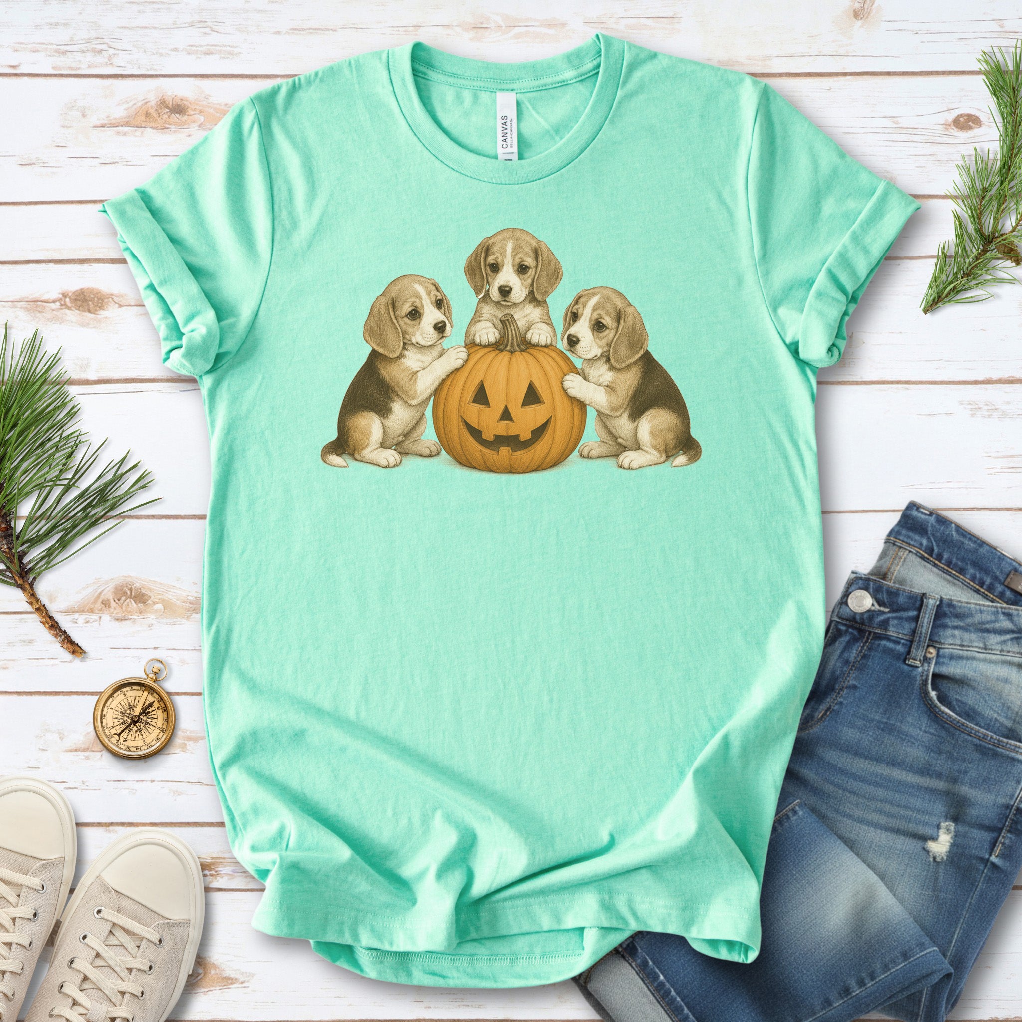 Beagle Puppies Halloween Pumpkin End Animal Testing T-Shirt