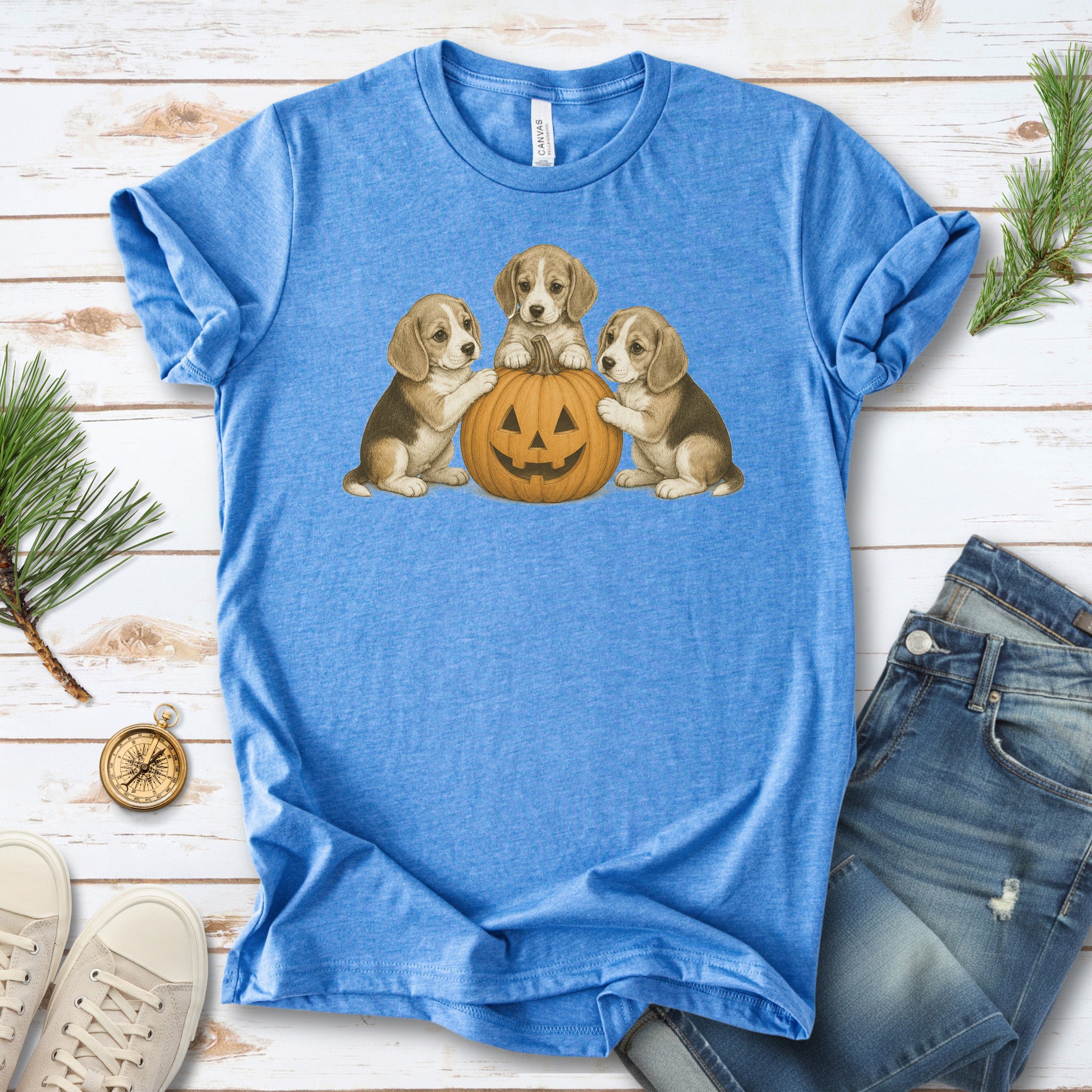 Beagle Puppies Halloween Pumpkin End Animal Testing T-Shirt