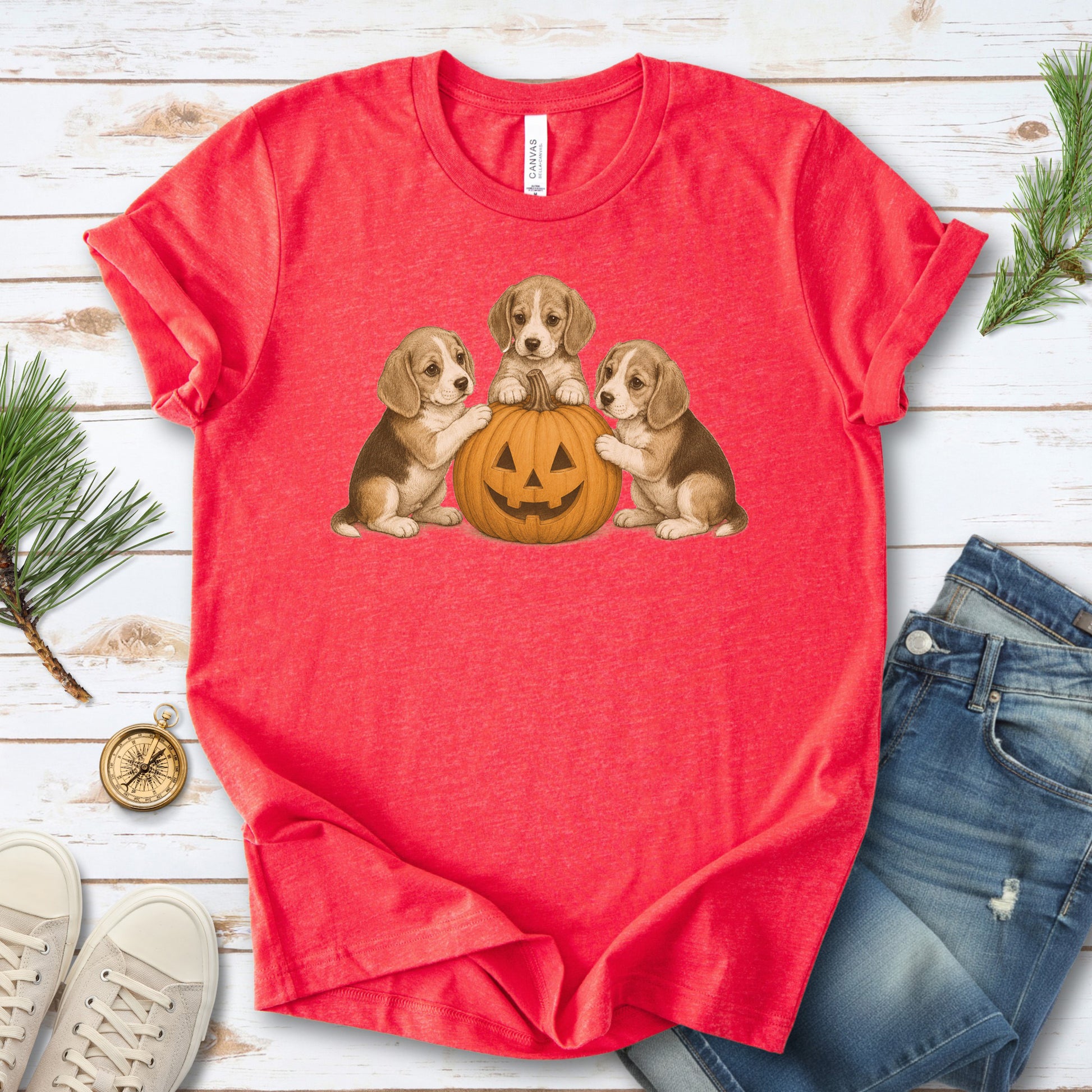 Beagle Puppies Halloween Pumpkin End Animal Testing T-Shirt