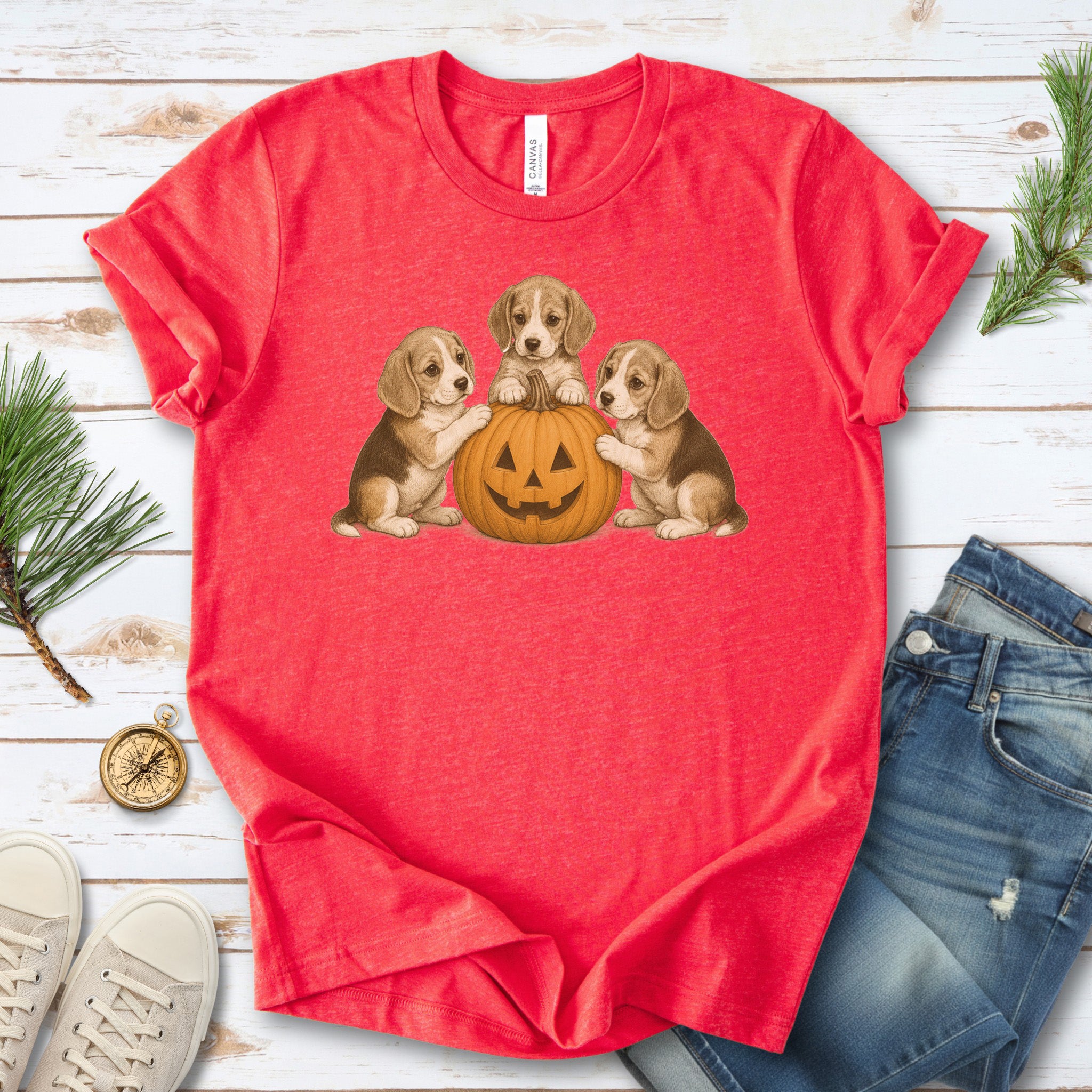 Beagle Puppies Halloween Pumpkin End Animal Testing T-Shirt